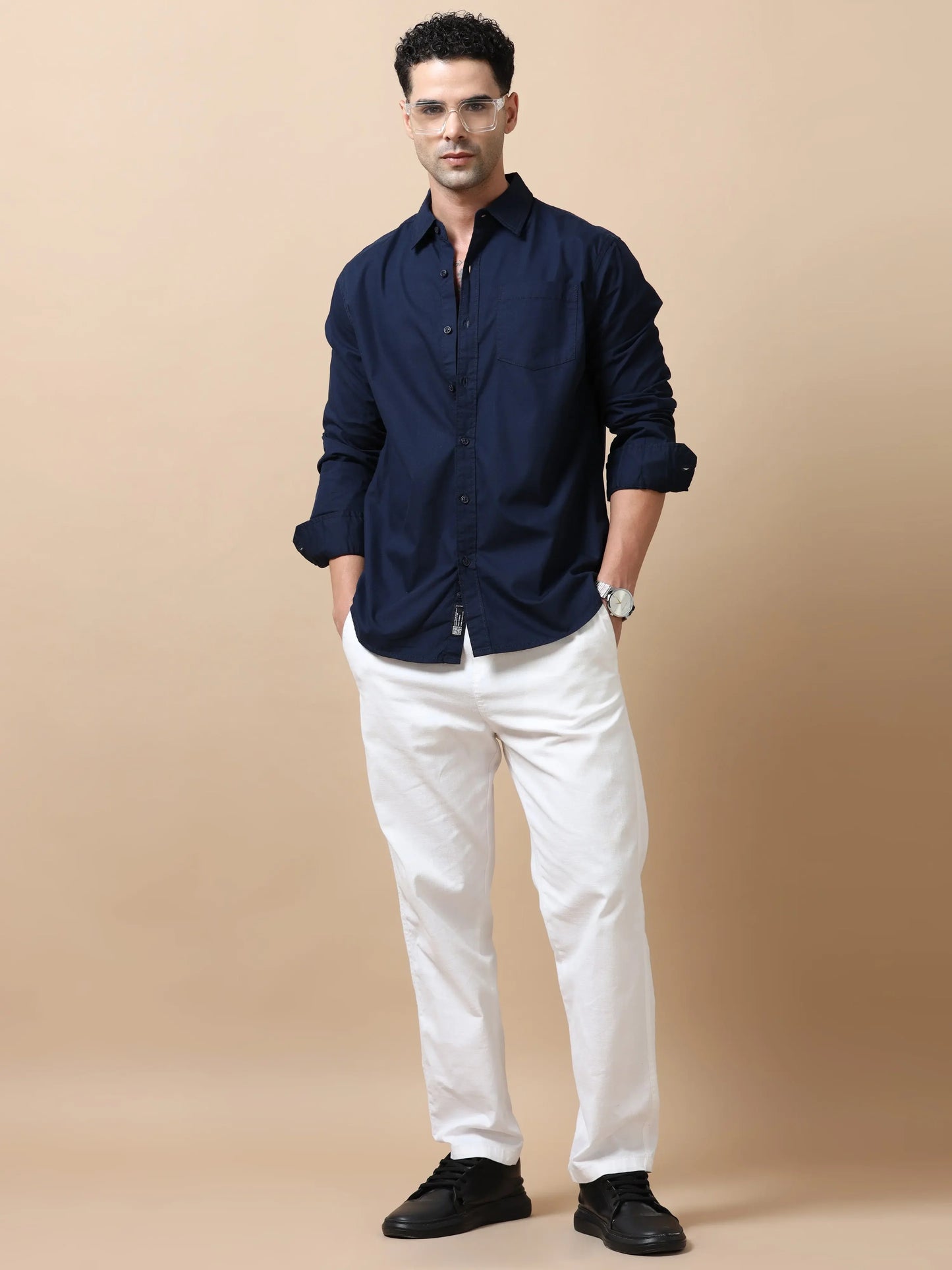 Essential Classic Cotton Shirt - Dark Blue