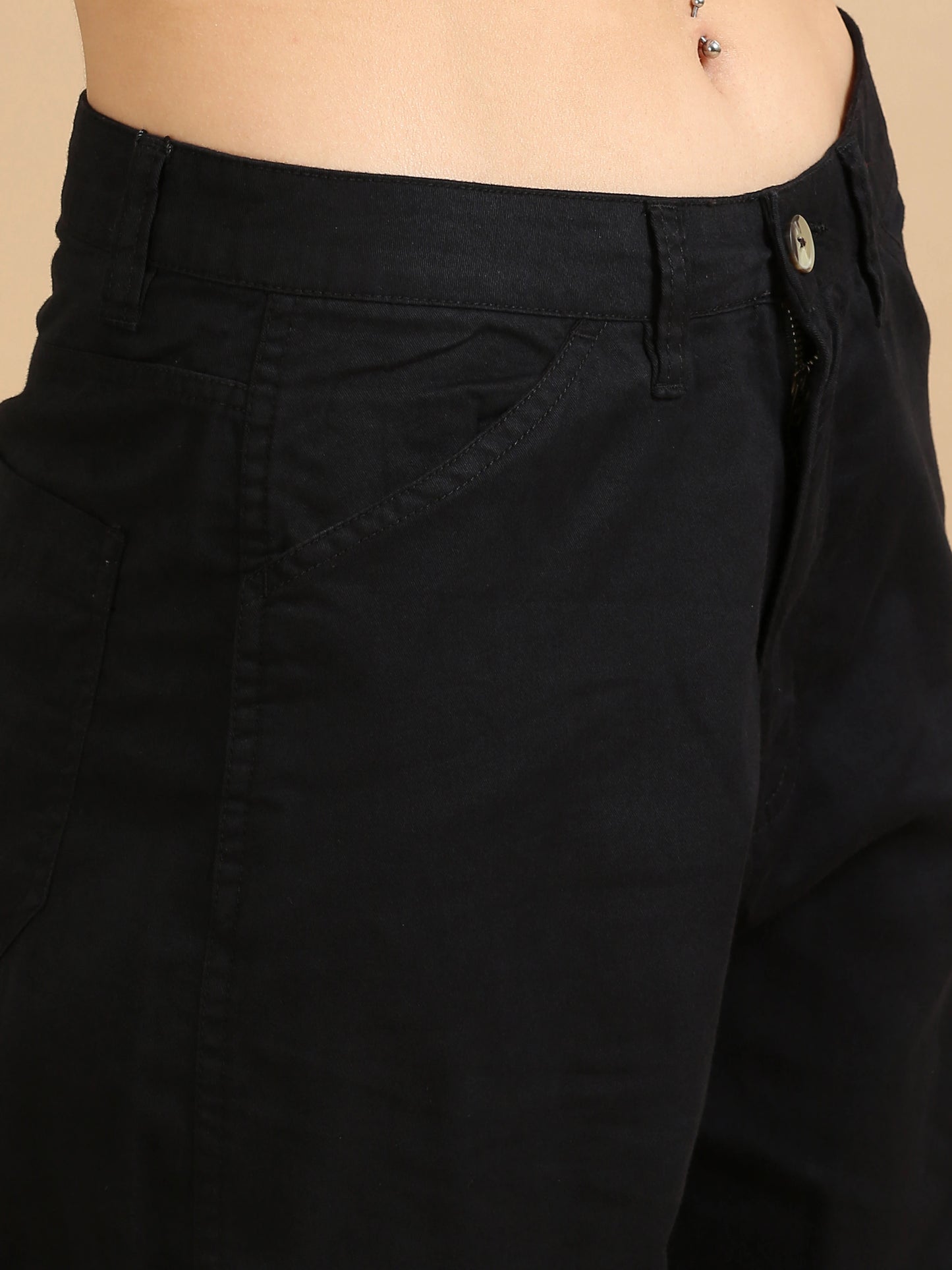 Pure Comfort Cargo Trousers - Black
