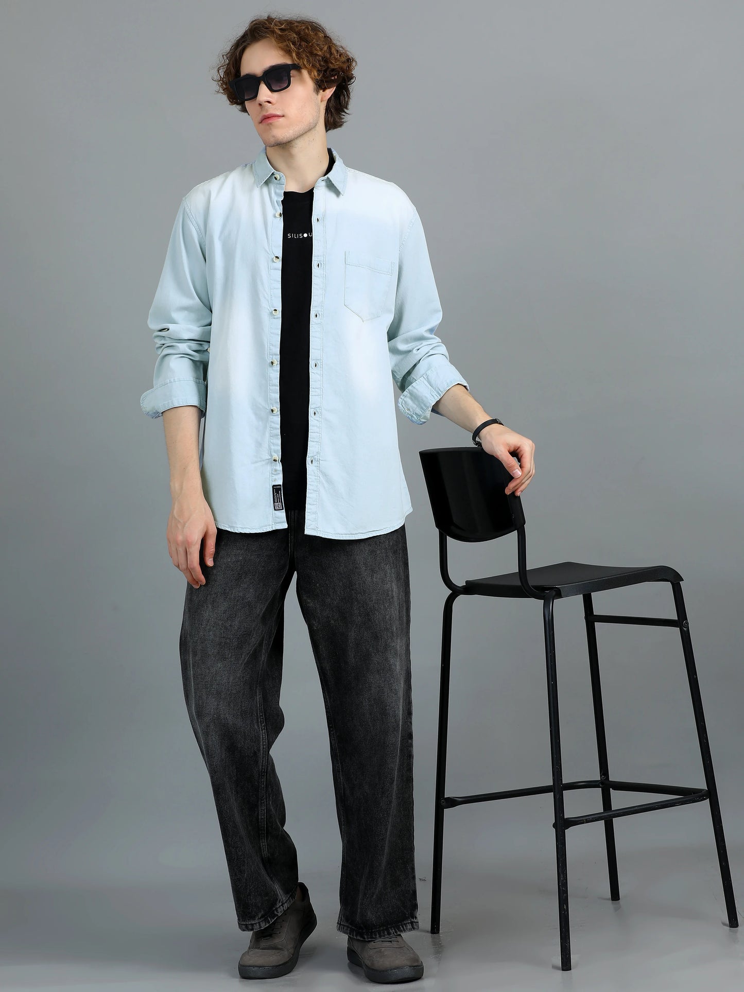 Street Smart Denim Shirt - Light Blue