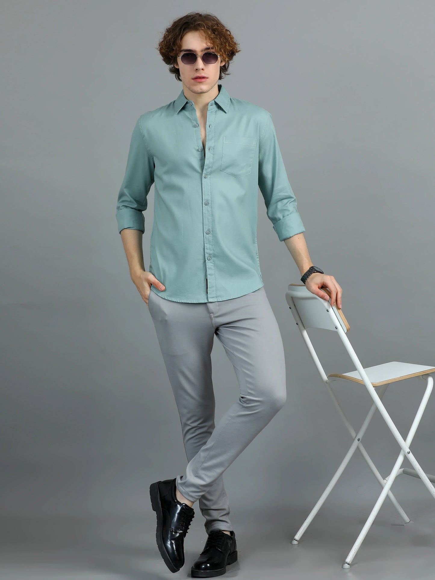 Urban Classic Textured Shirt - Sea Green