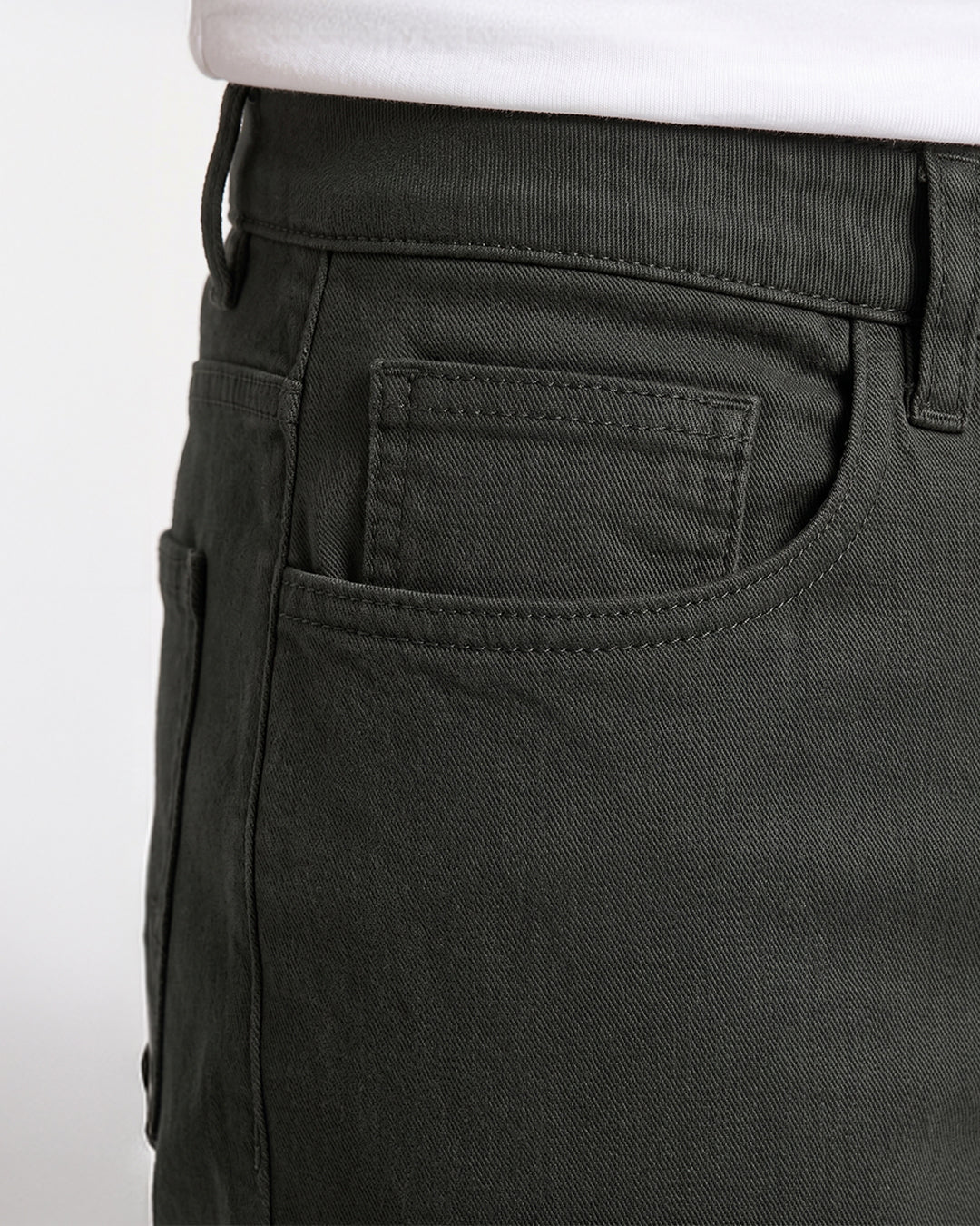 SILISOUL Men's Dark Olive Regular Fit Solid Trousers