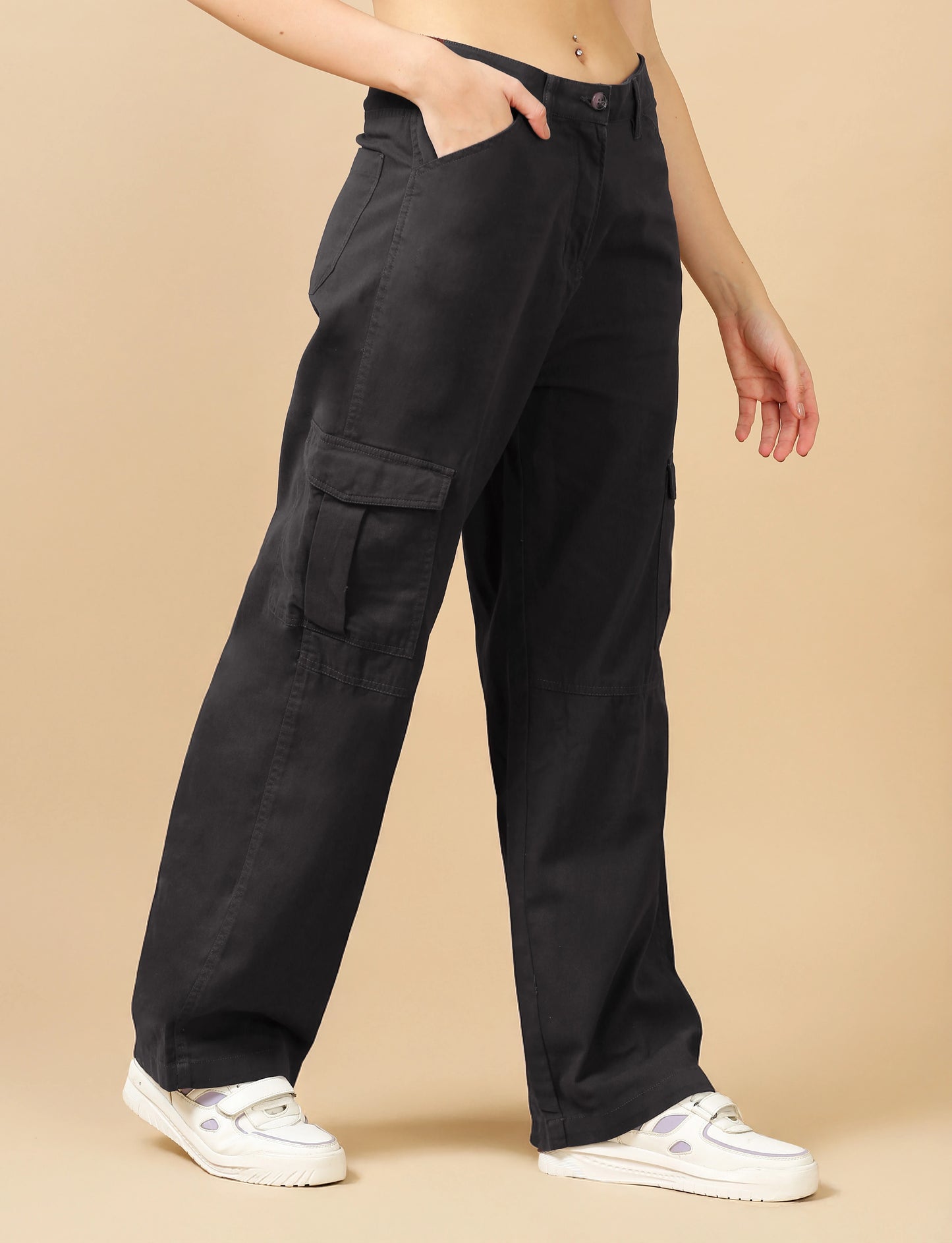 Pure Comfort Cargo Trousers - Dark Grey