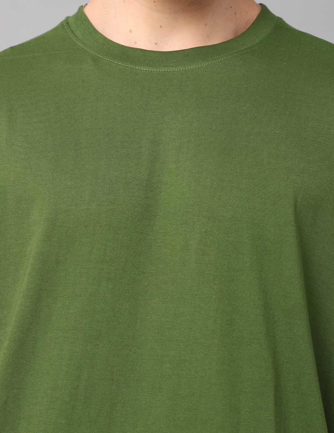 Men Solid Oversized T-Shirt - Parrot Green