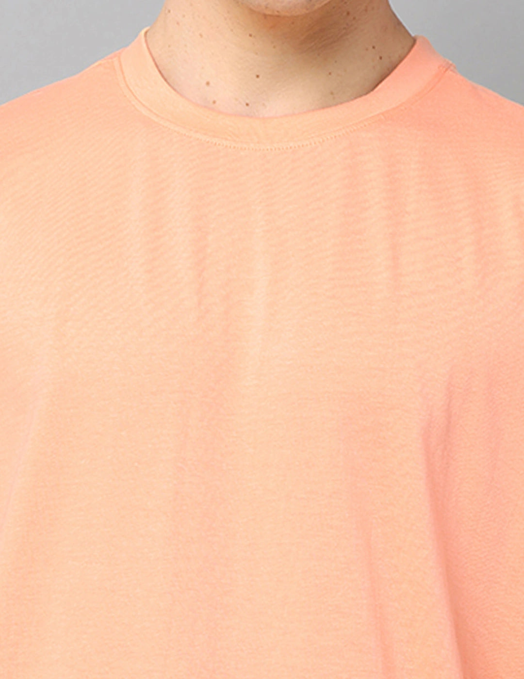 Men Solid Oversized T-Shirt - Peach