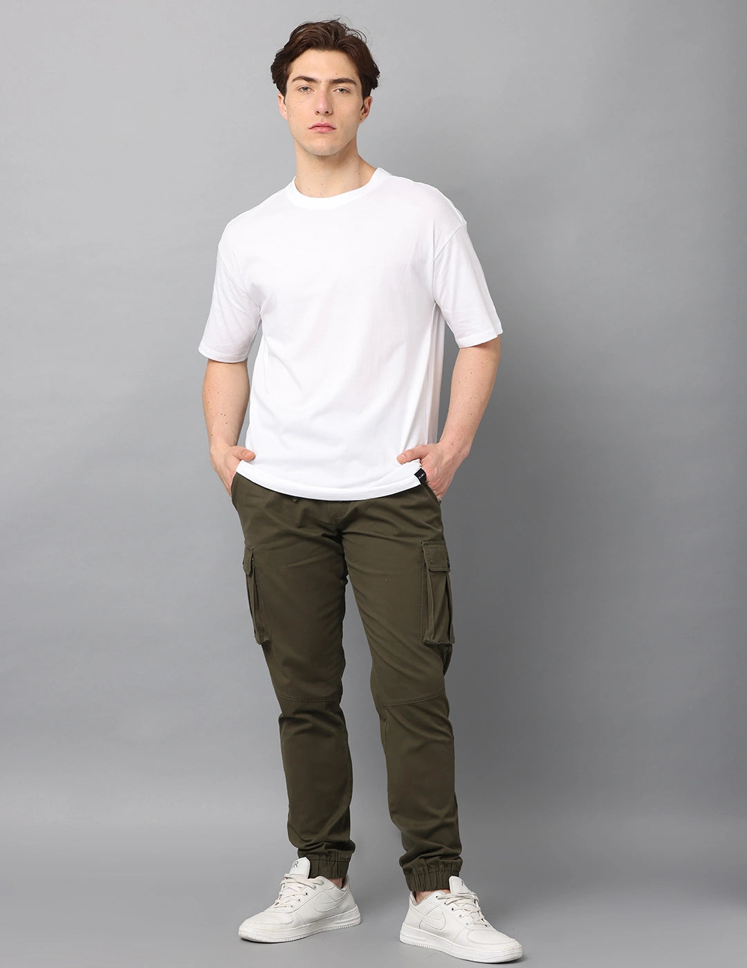 Men Solid Oversized T-Shirt - White