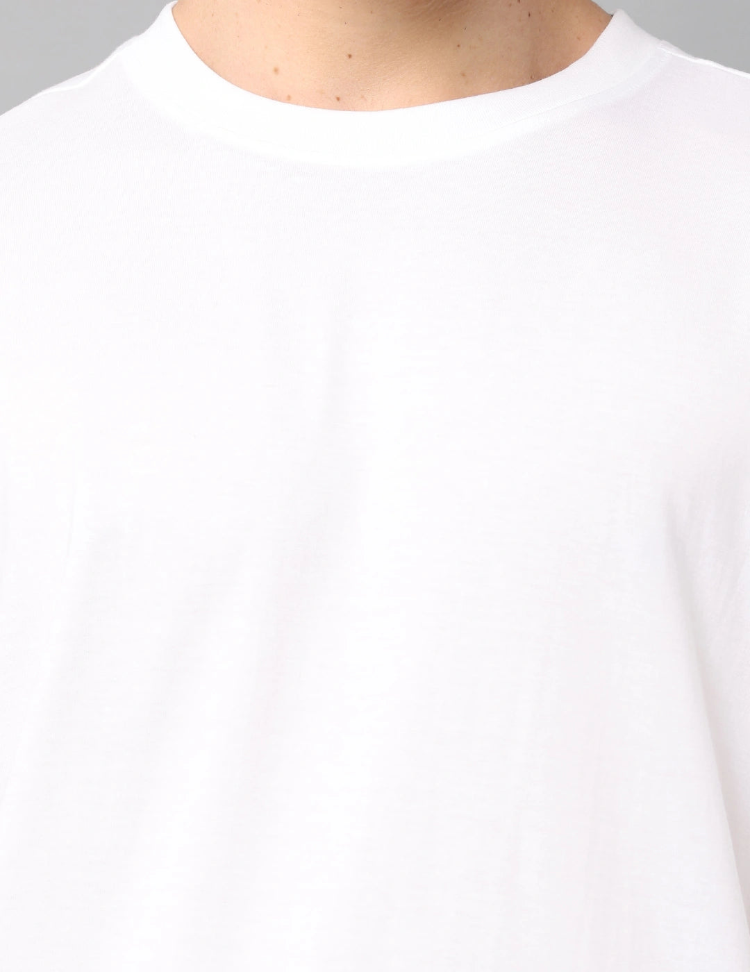 Men Solid Oversized T-Shirt - White