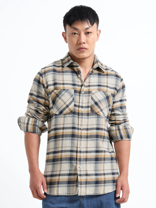 Timeless Grid Shirt - Beige