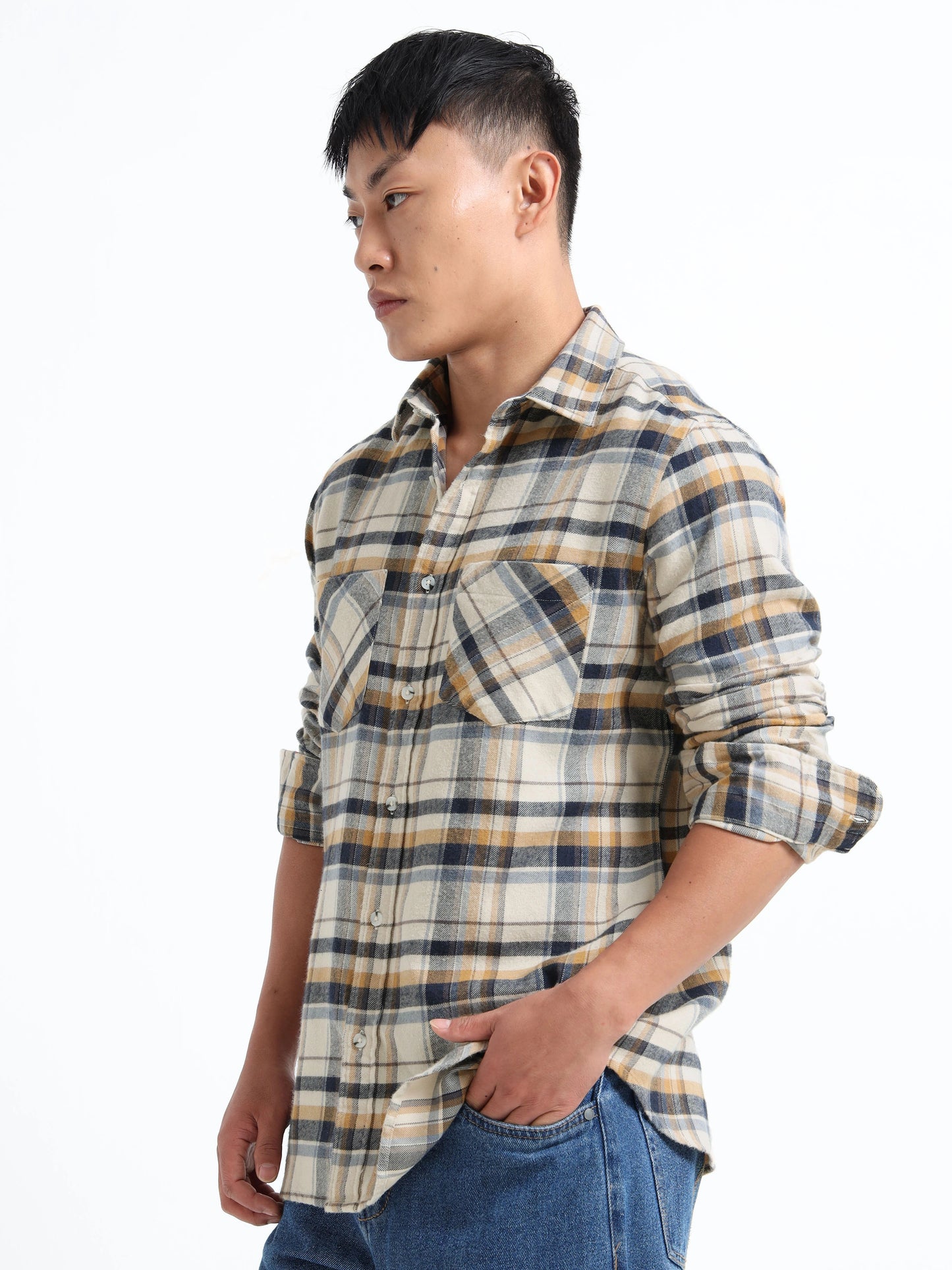 Timeless Grid Shirt - Beige