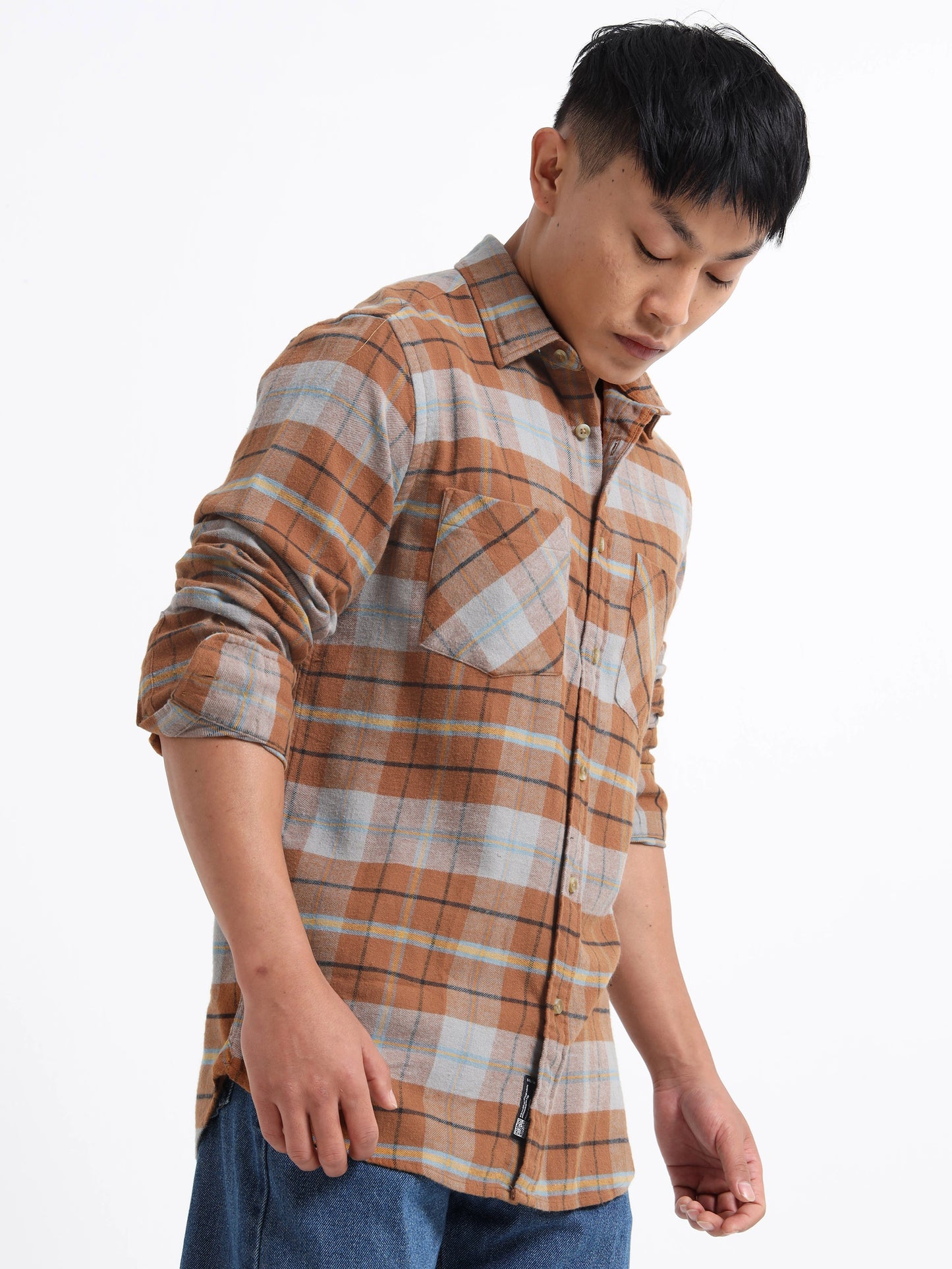 Timeless Grid Shirt - Brown and grey