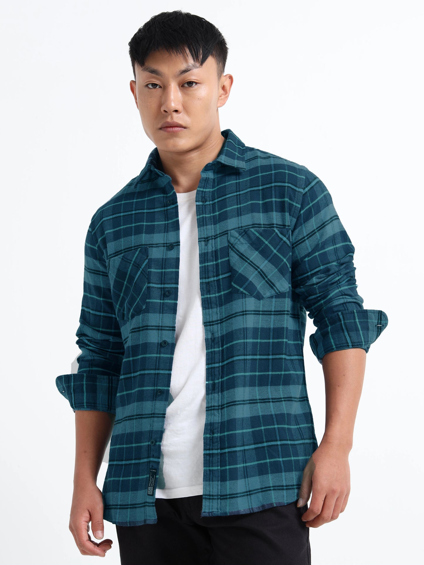 Timeless Grid Shirt - Teal Blue