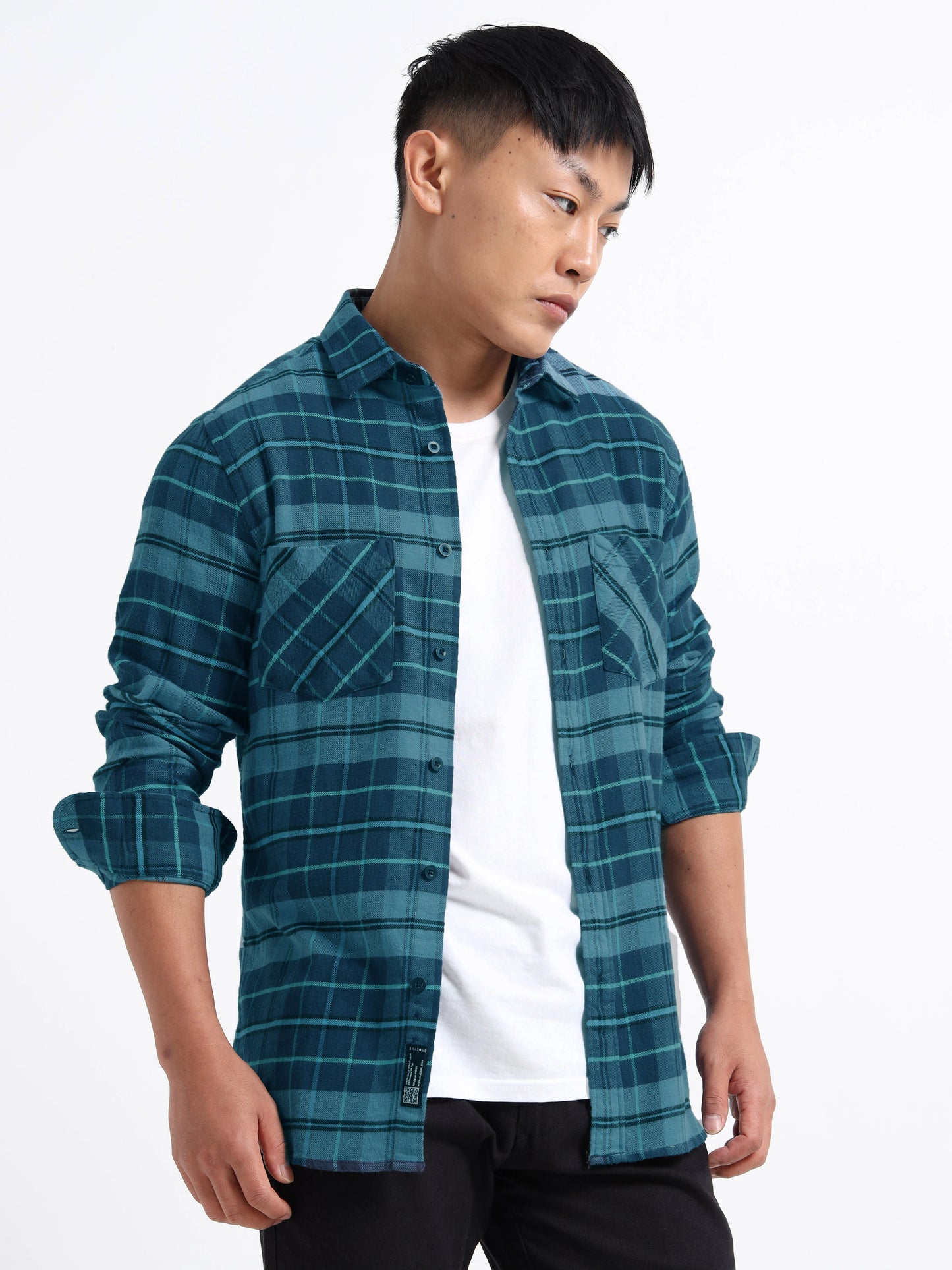 Timeless Grid Shirt - Teal Blue
