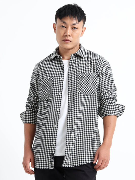 Timeless Grid Shirt - Black and White