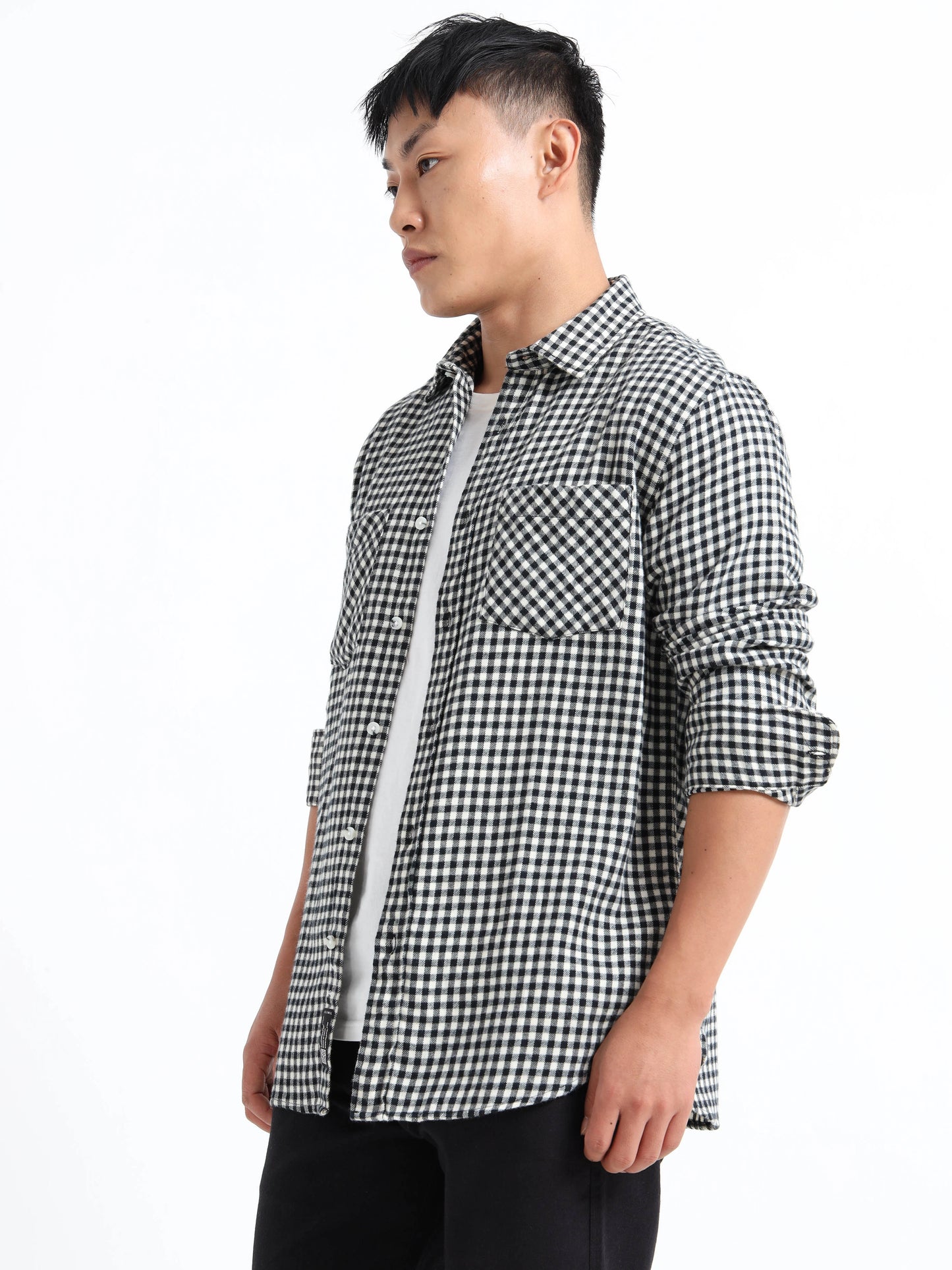 Timeless Grid Shirt - Black and White