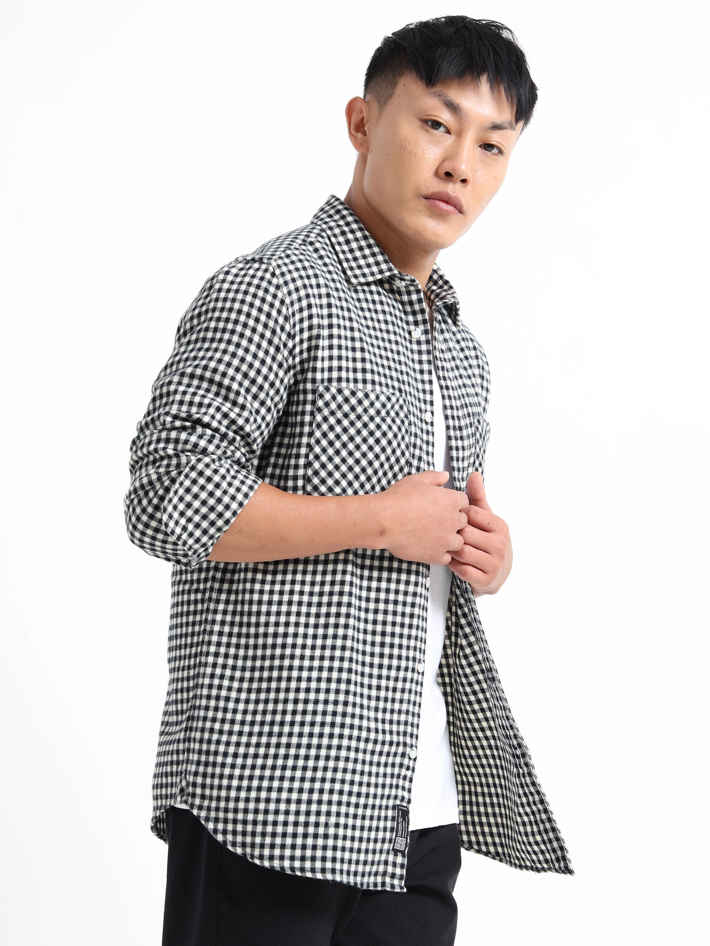 Timeless Grid Shirt - Black and White