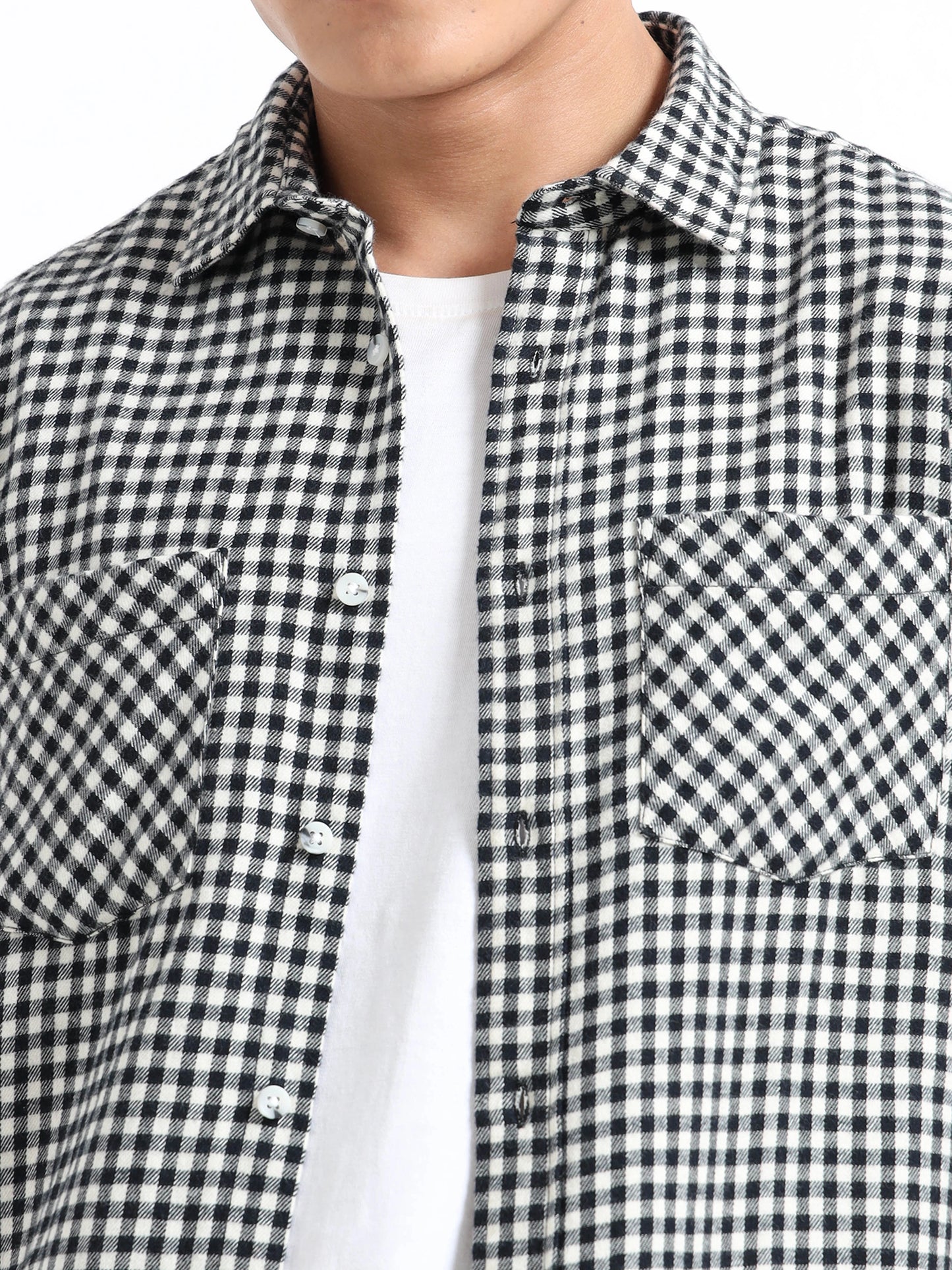 Timeless Grid Shirt - Black and White