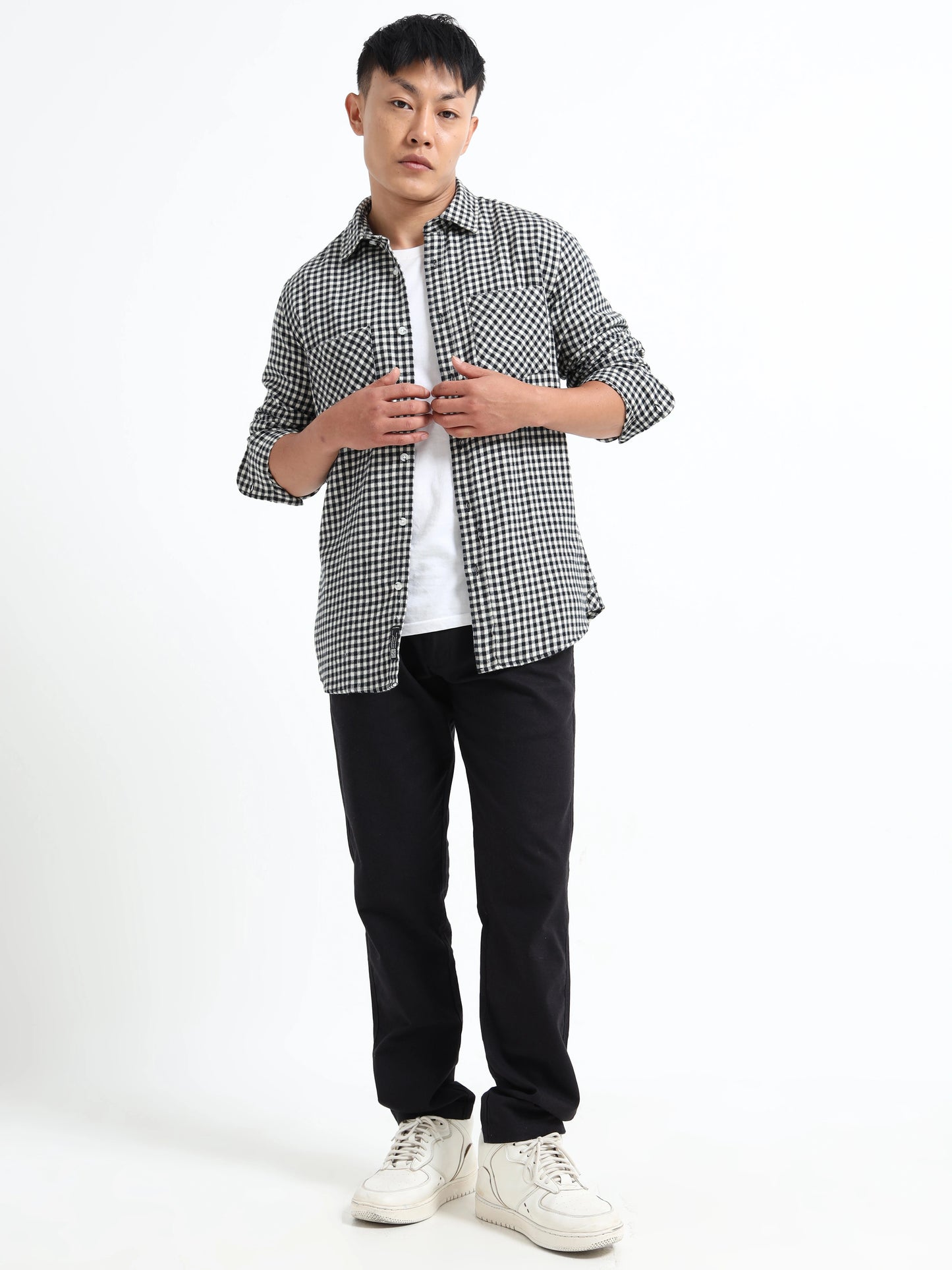 Timeless Grid Shirt - Black and White