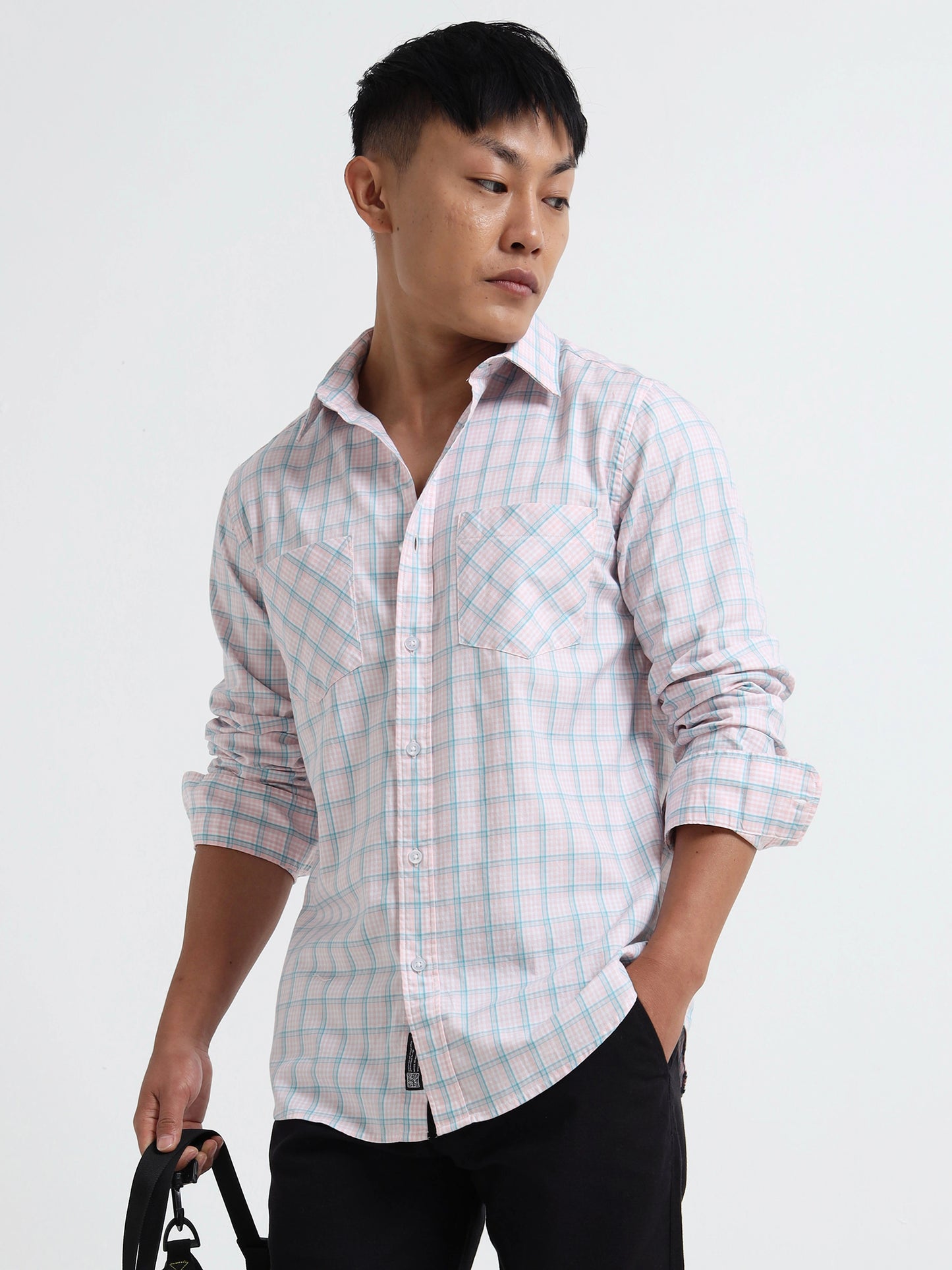 Timeless Grid Shirt - Baby Pink