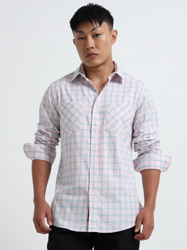 Timeless Grid Shirt - Baby Pink