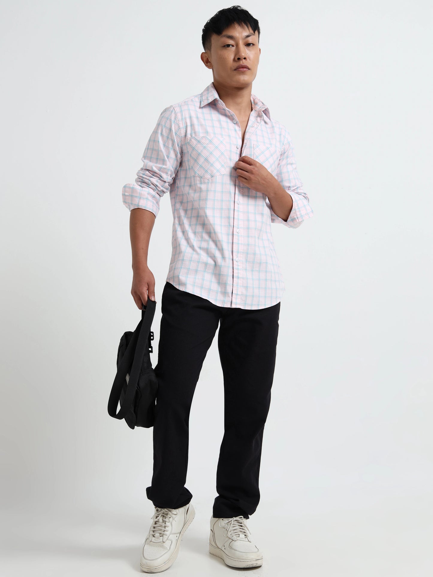 Timeless Grid Shirt - Baby Pink