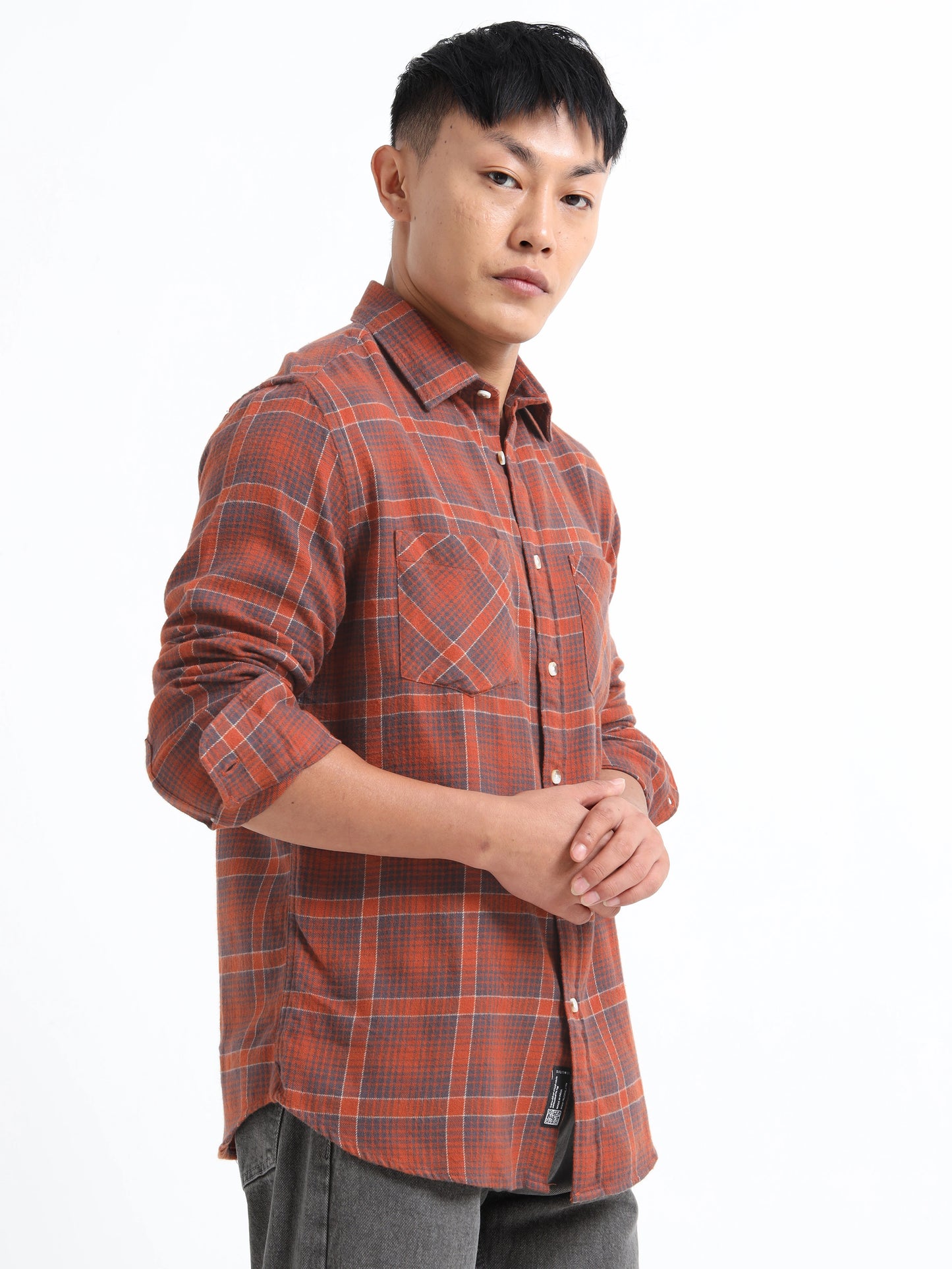 Timeless Grid Shirt - Rust Brown