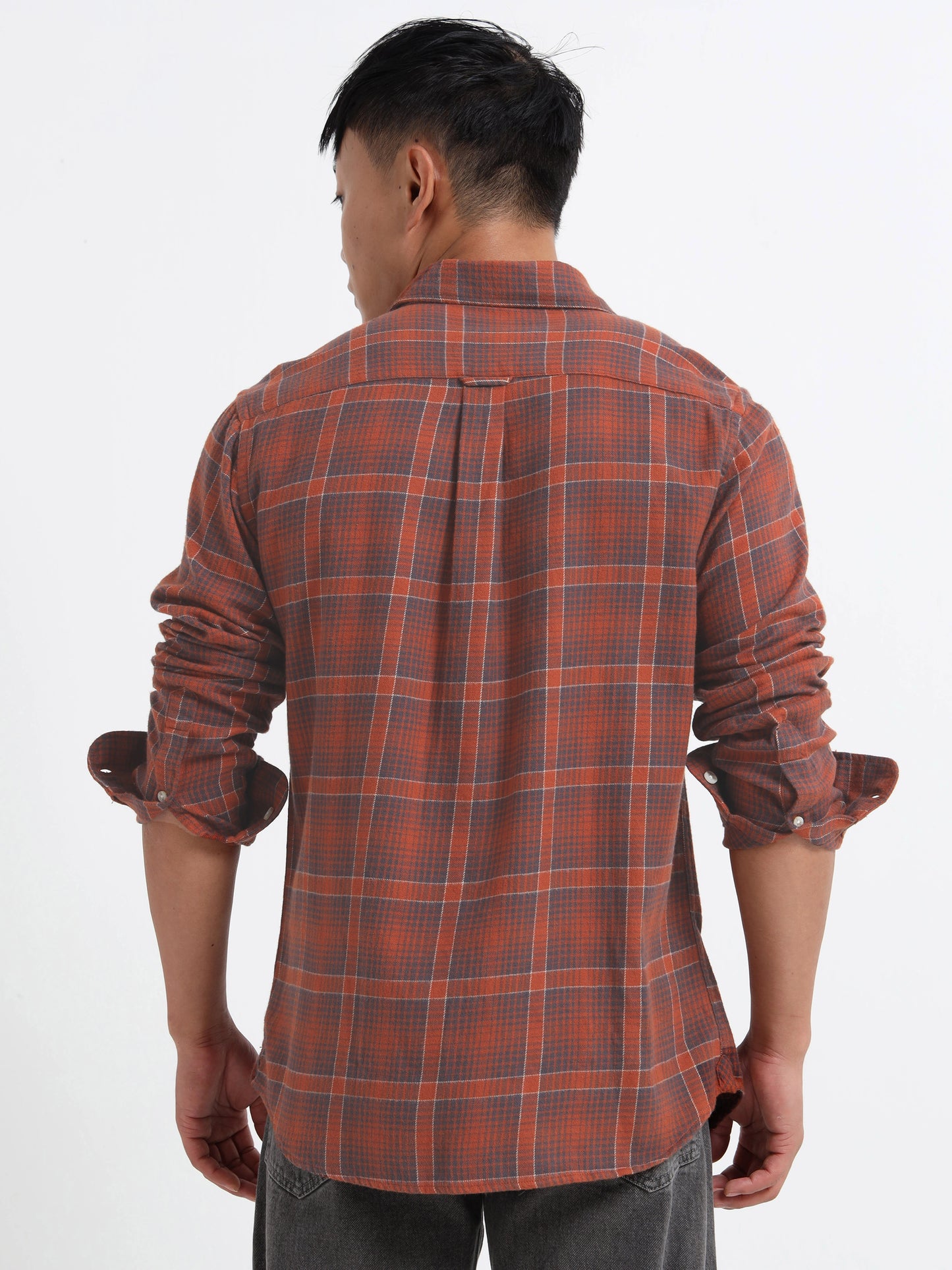 Timeless Grid Shirt - Rust Brown