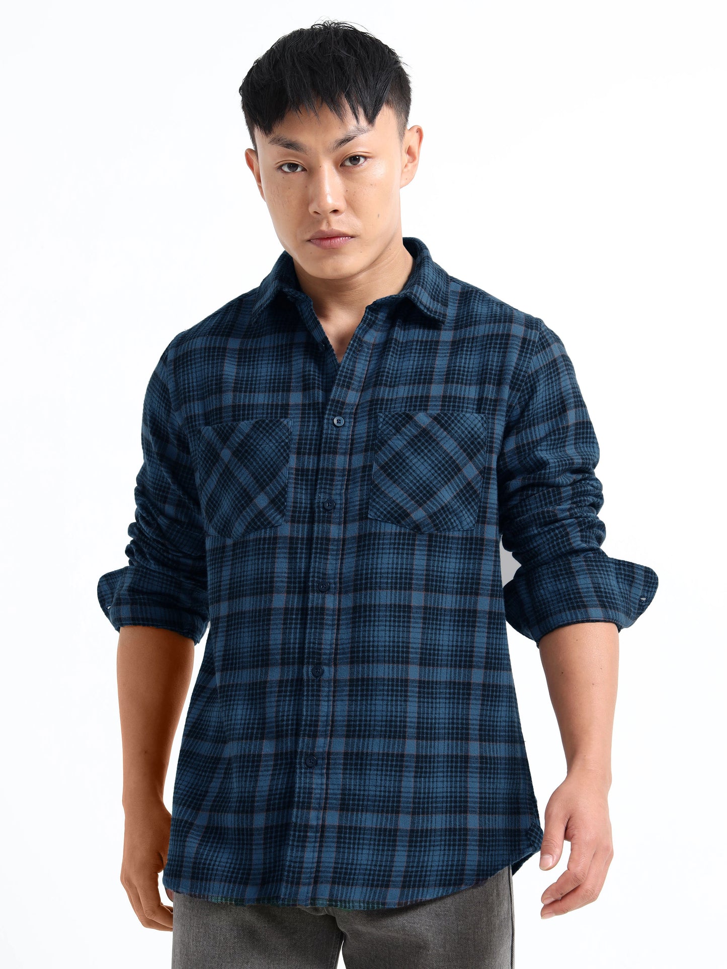 Timeless Grid Shirt - Blue and Black