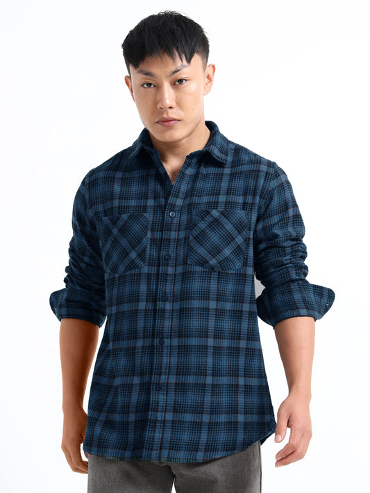 Timeless Grid Shirt - Blue and Black