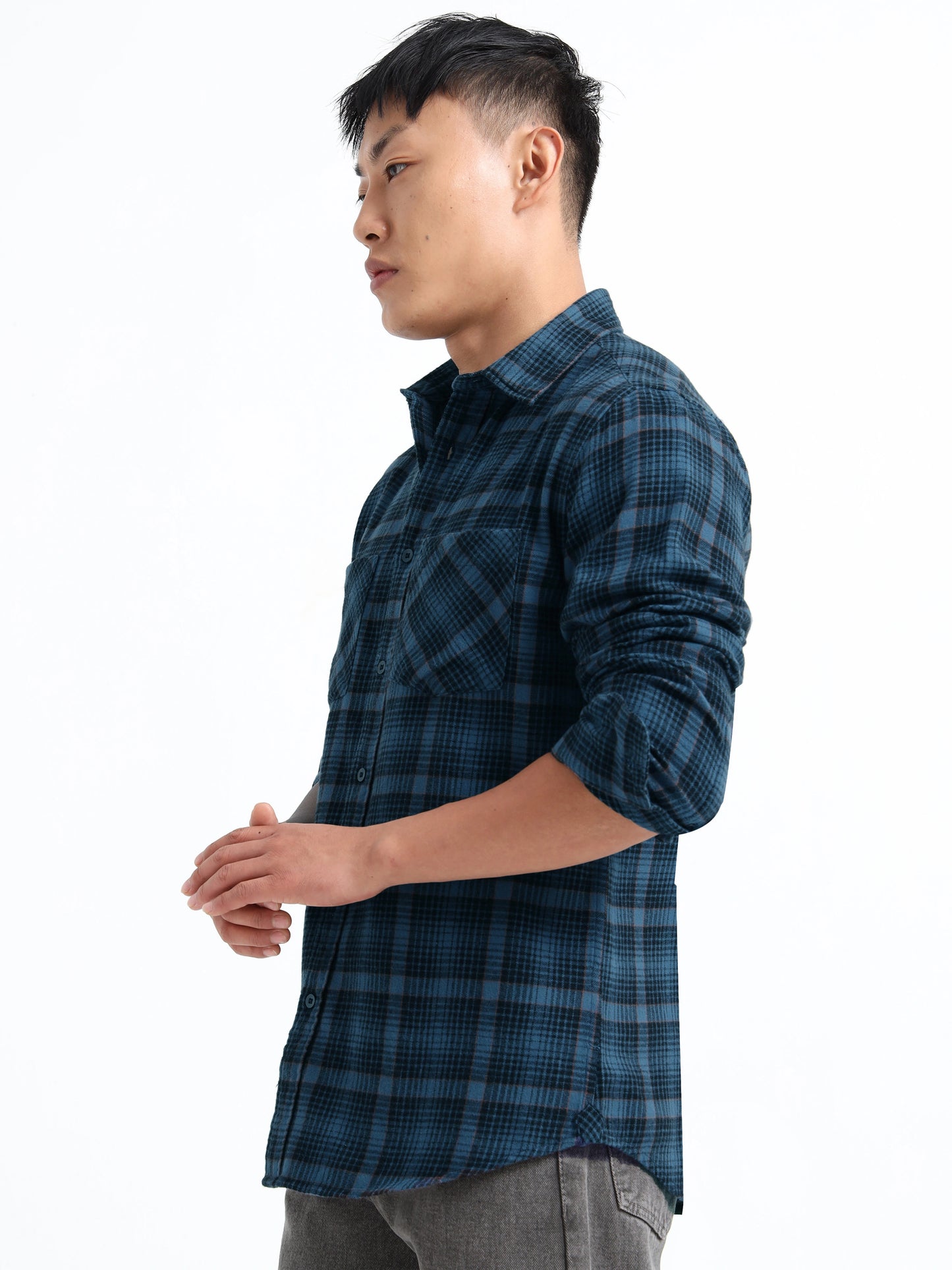 Timeless Grid Shirt - Blue and Black