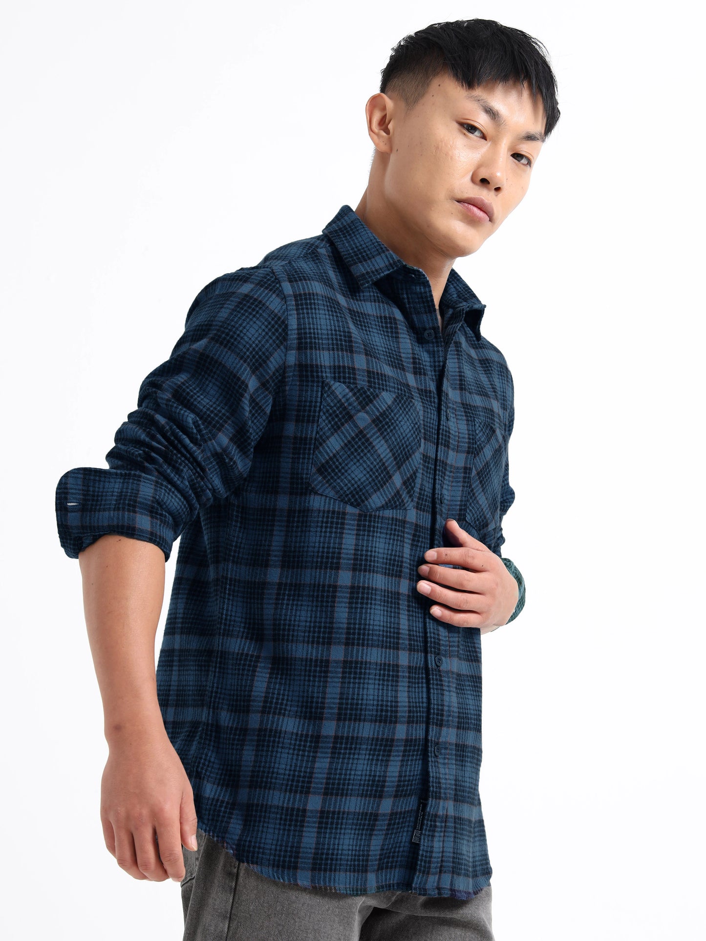 Timeless Grid Shirt - Blue and Black