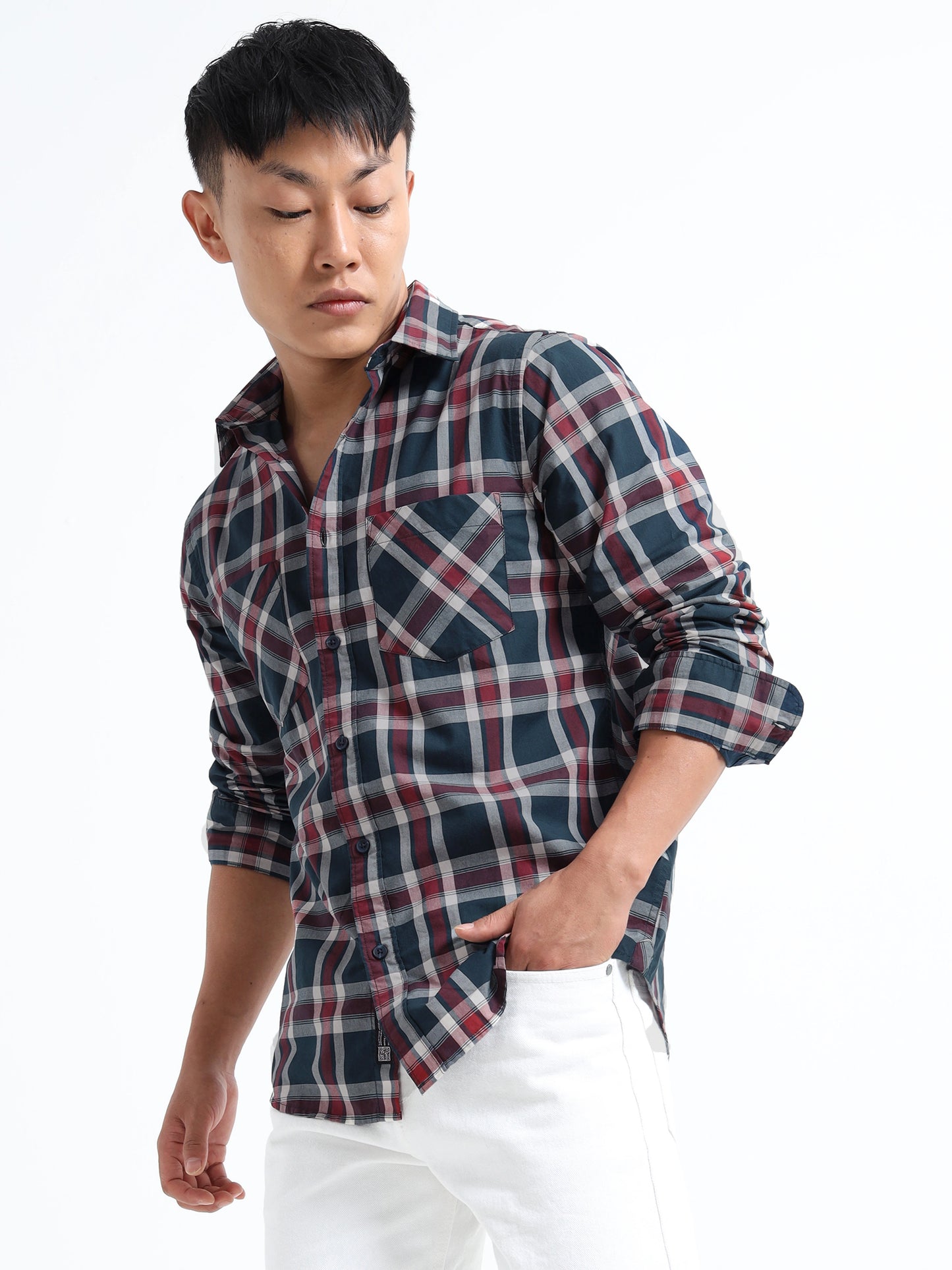 Timeless Grid Shirt - Navy Blue