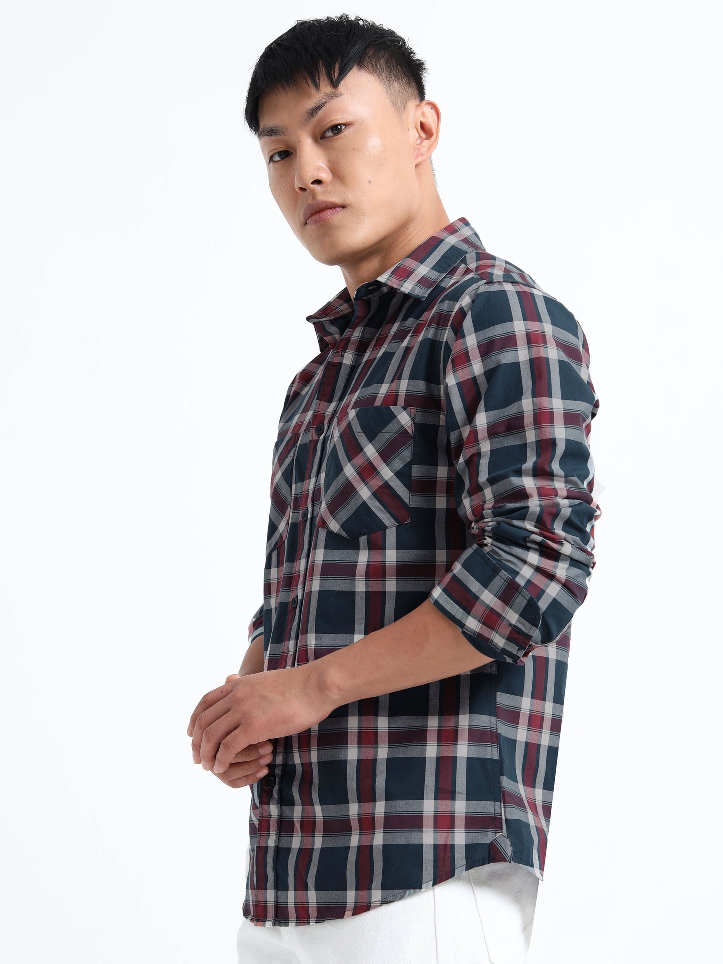 Timeless Grid Shirt - Navy Blue