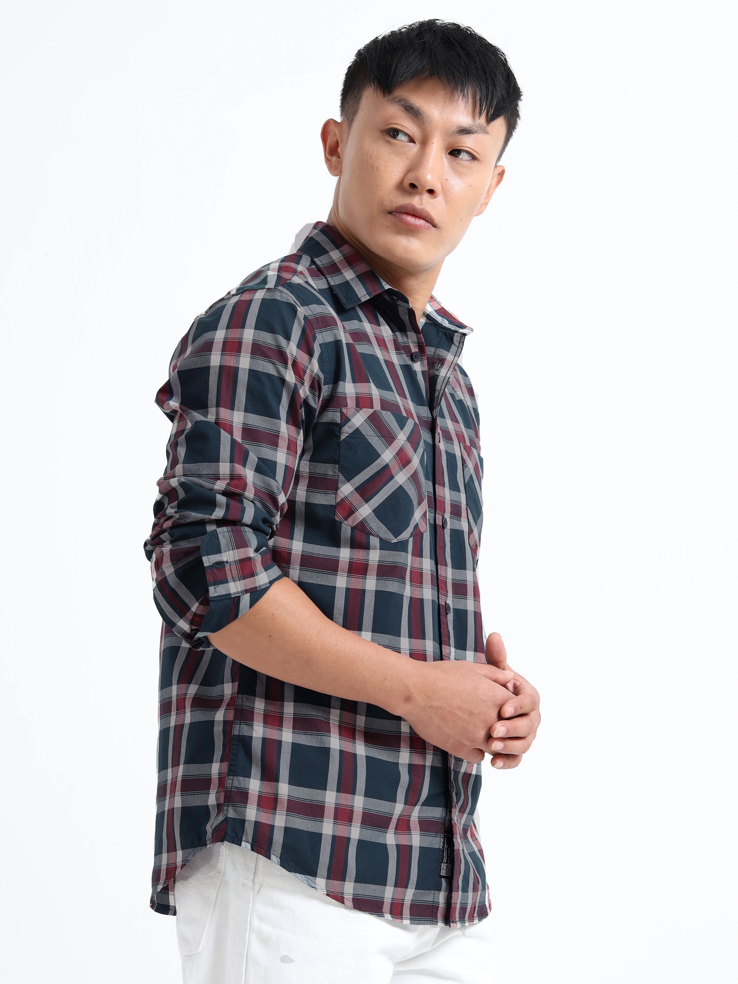 Timeless Grid Shirt - Navy Blue
