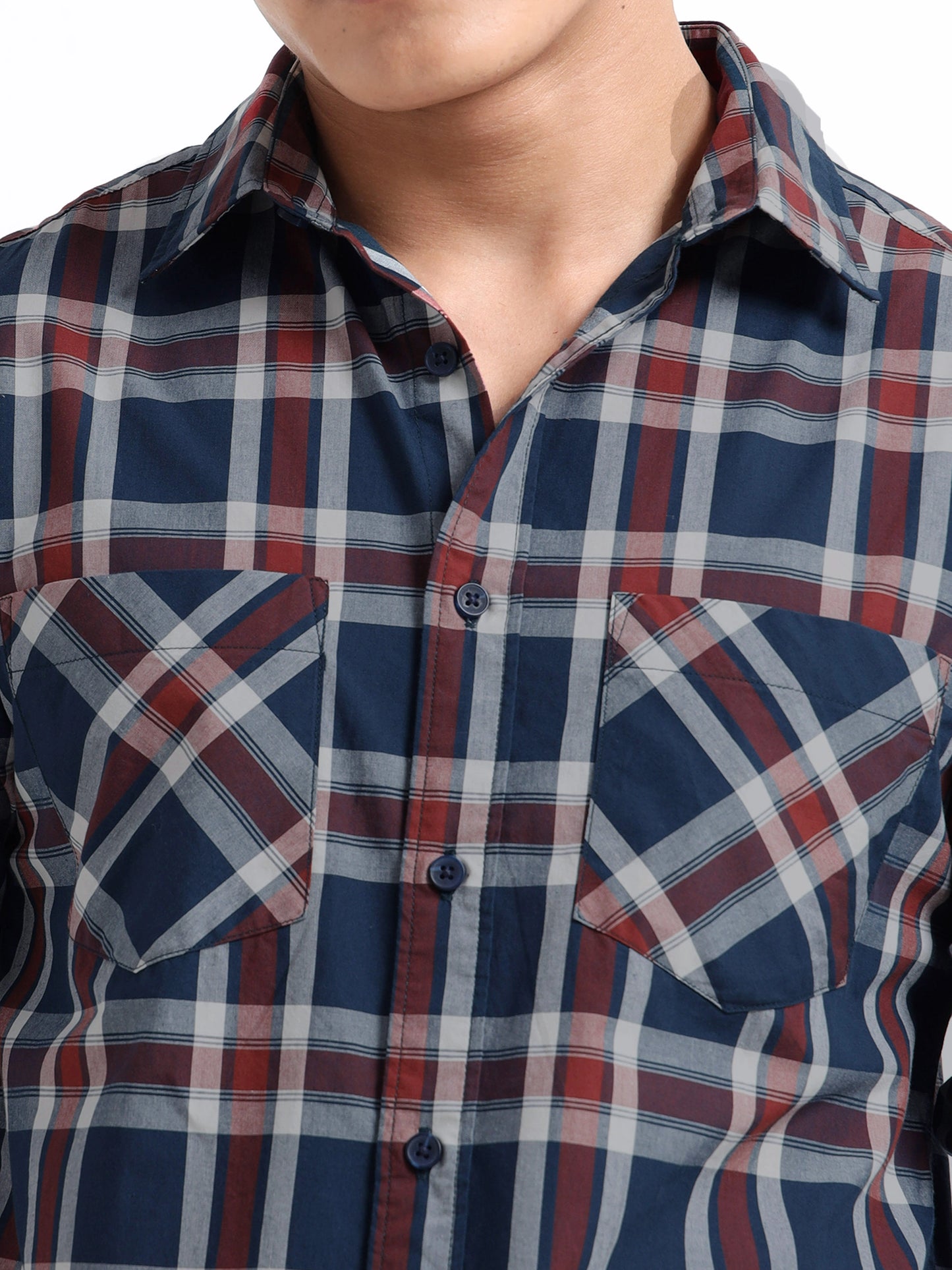 Timeless Grid Shirt - Navy Blue