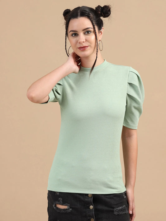 Women Karara Top - Sea Green
