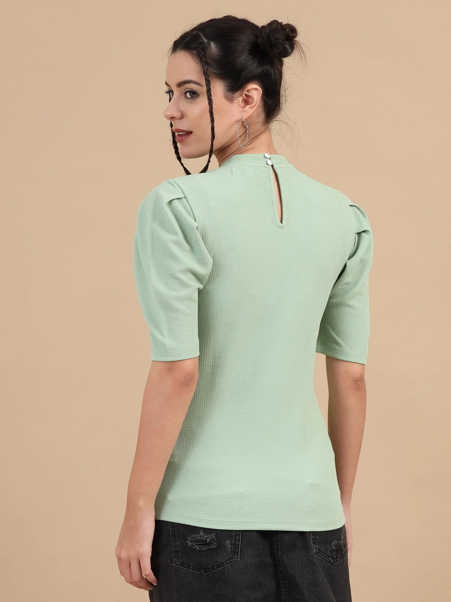 Women Karara Top - Sea Green