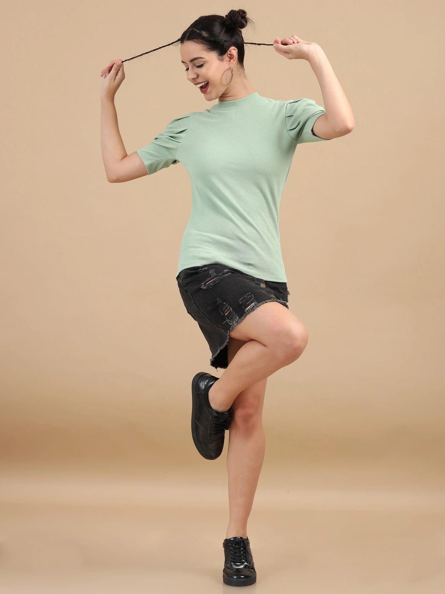 Women Karara Top - Sea Green
