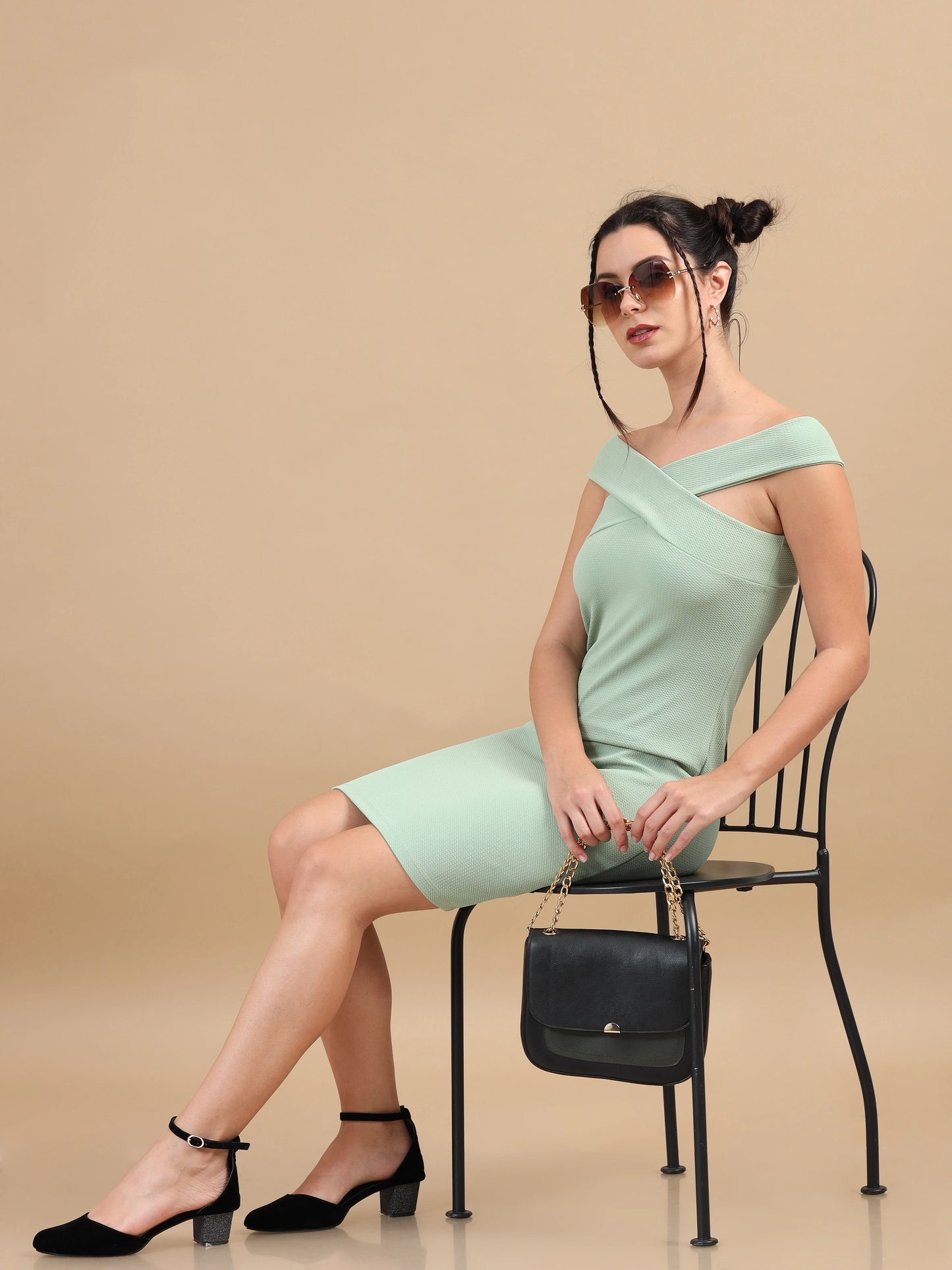 Glam Curve Dress - Sea Green