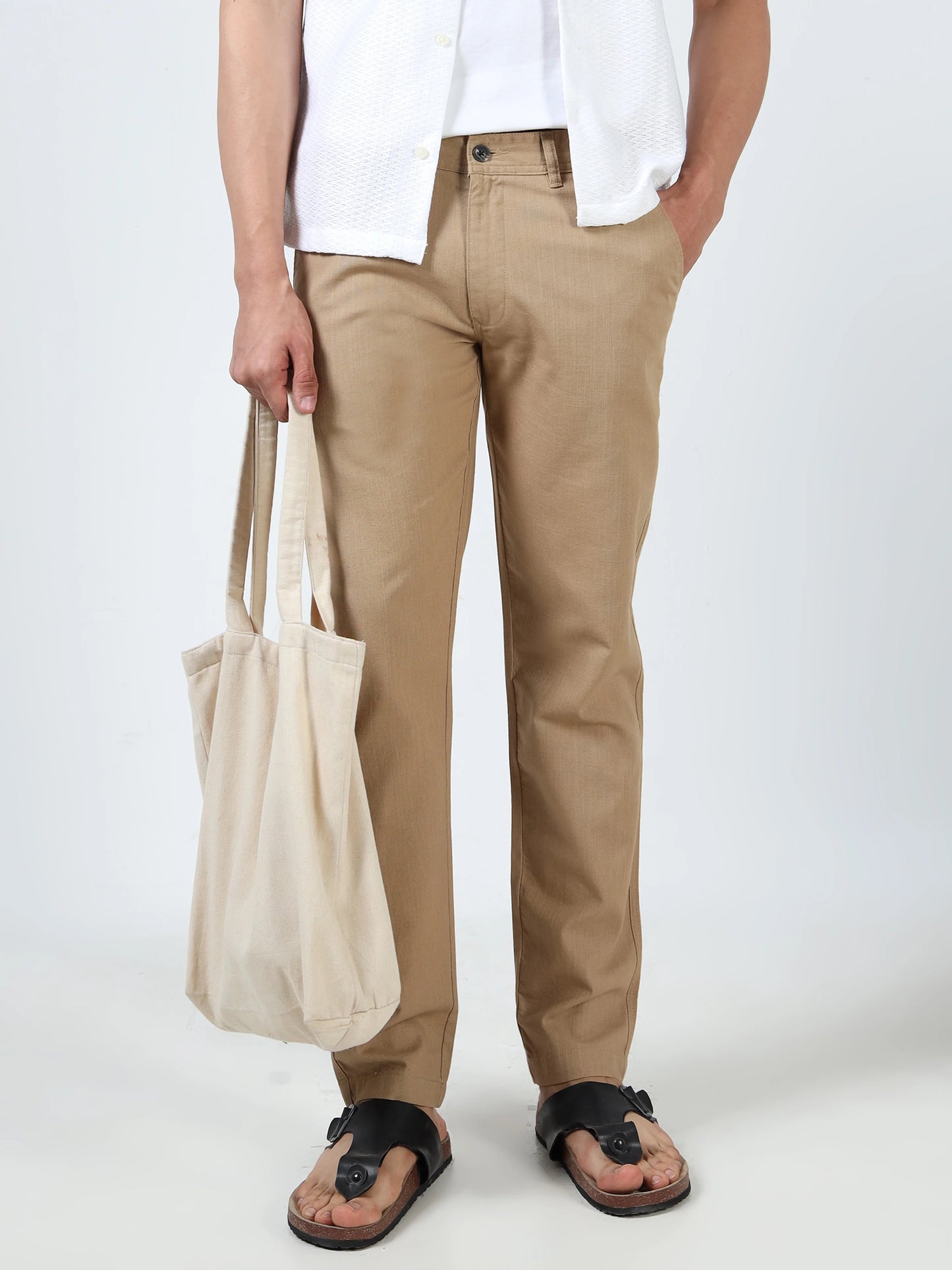 Everyday Ease Linen Trousers - Khaki