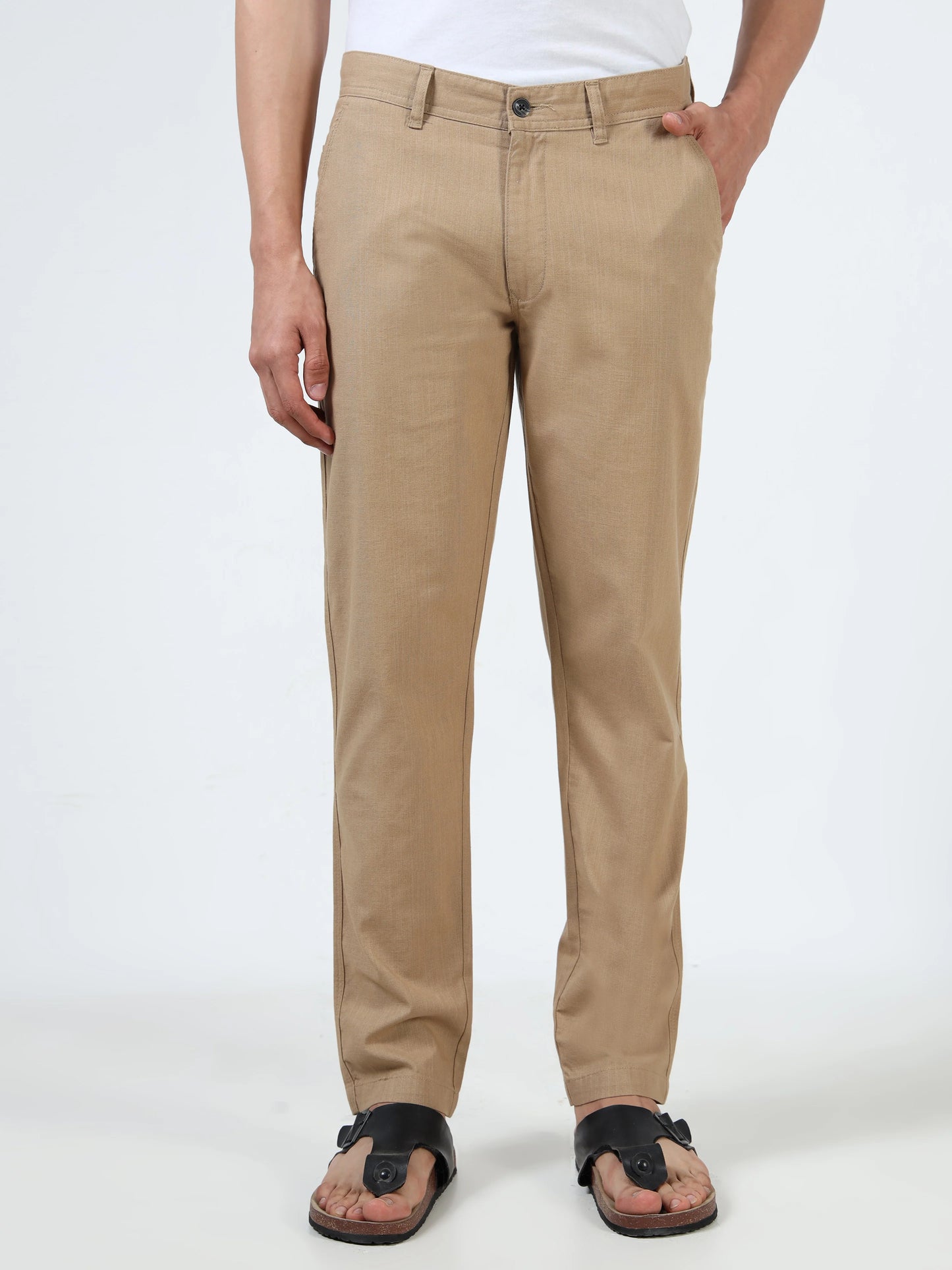 Everyday Ease Linen Trousers - Khaki