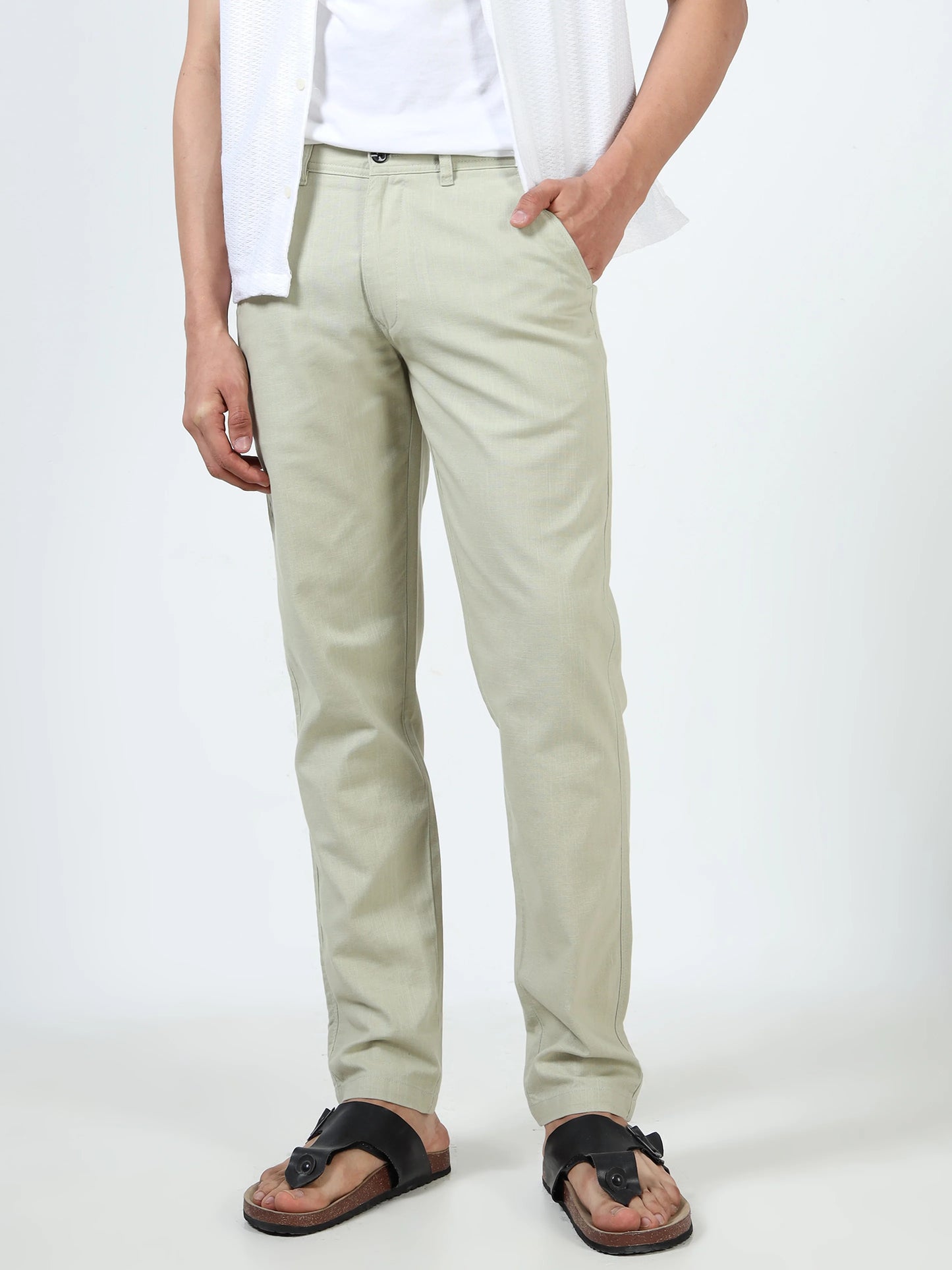 Everyday Ease Linen Trousers - Sage