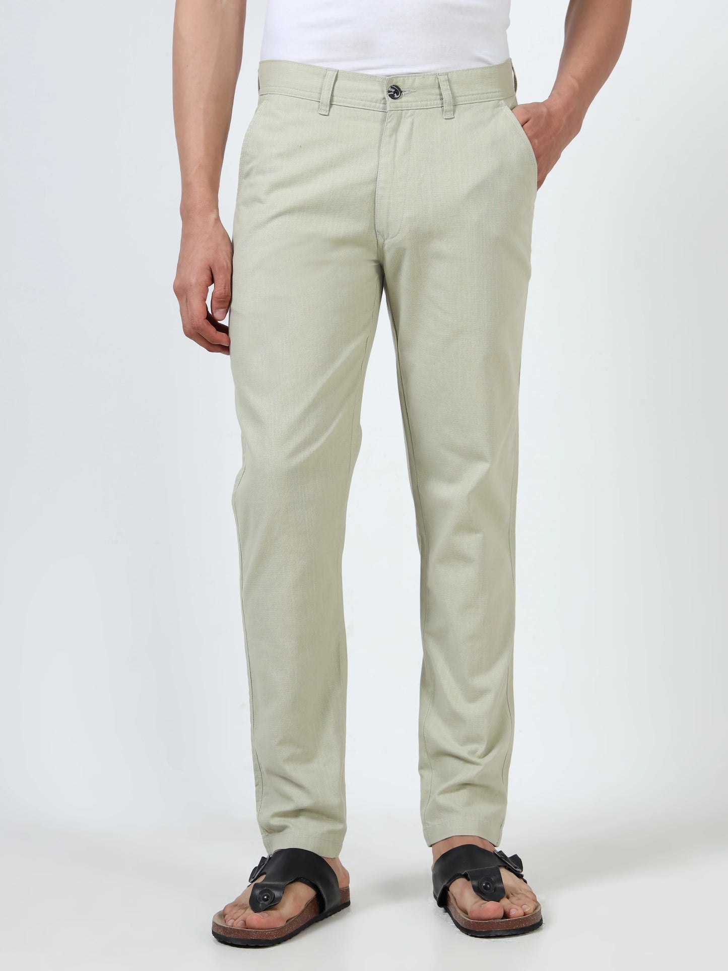 Everyday Ease Linen Trousers - Sage