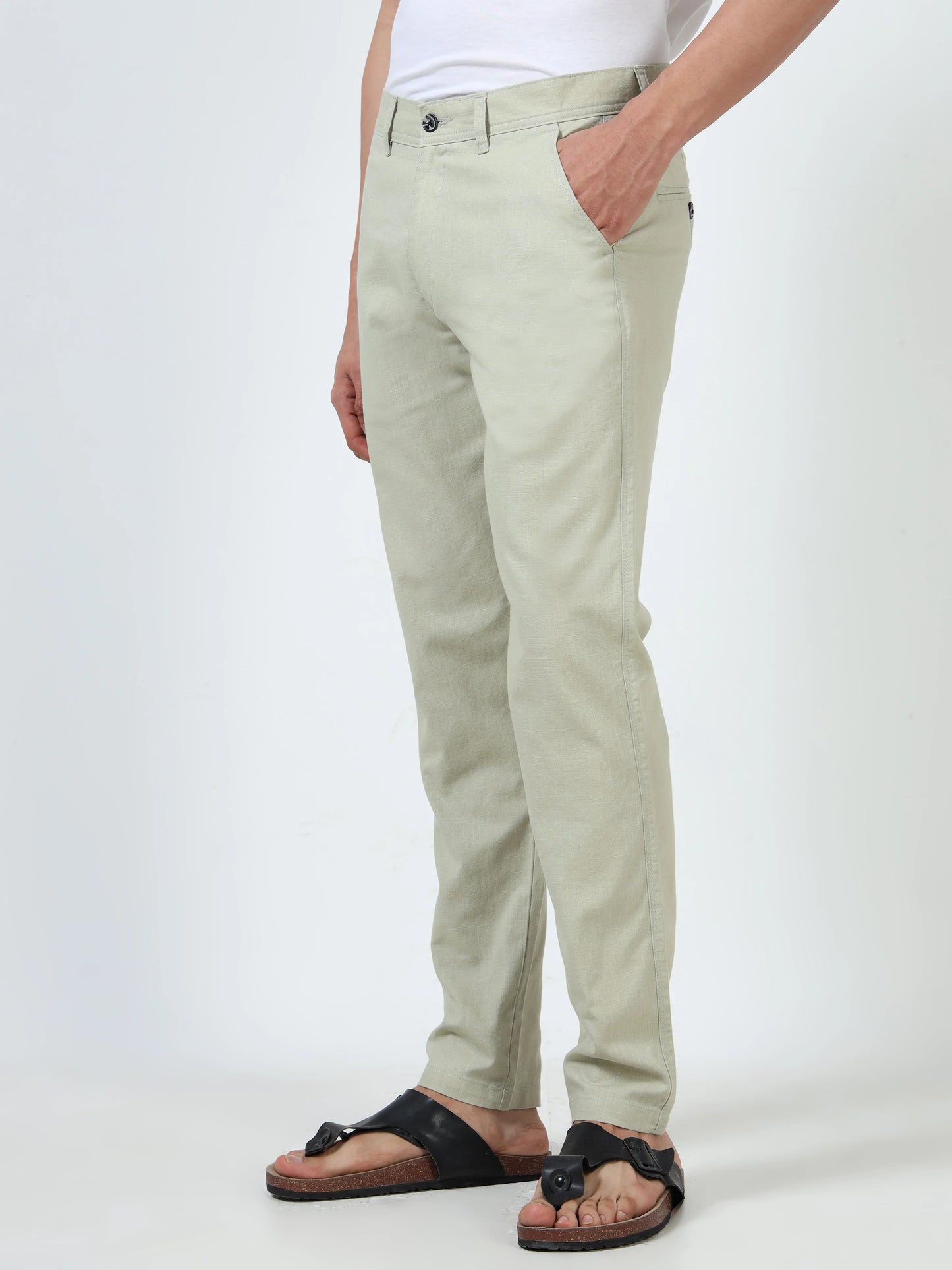 Everyday Ease Linen Trousers - Sage