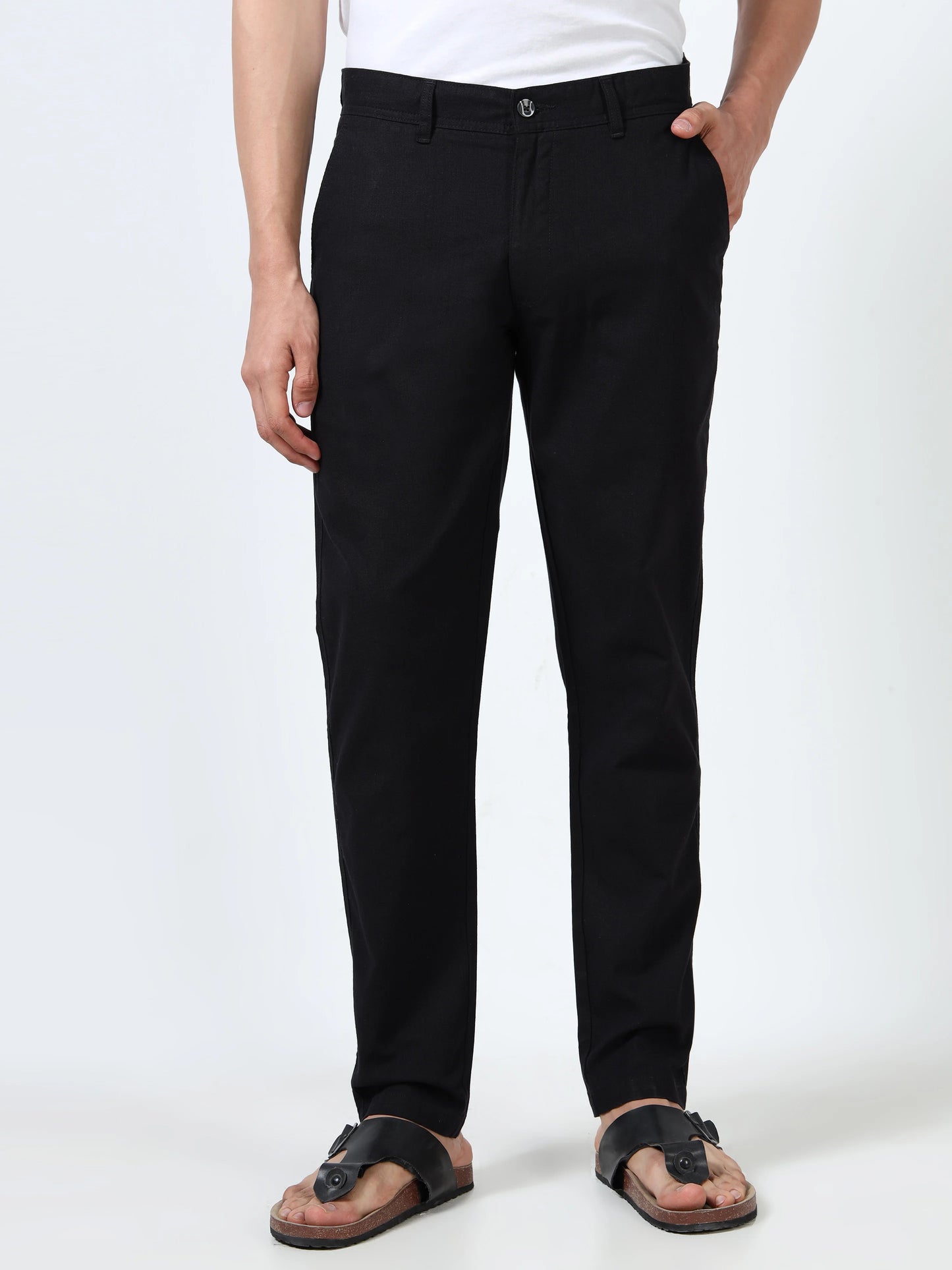 Everyday Ease Linen Trousers - Black
