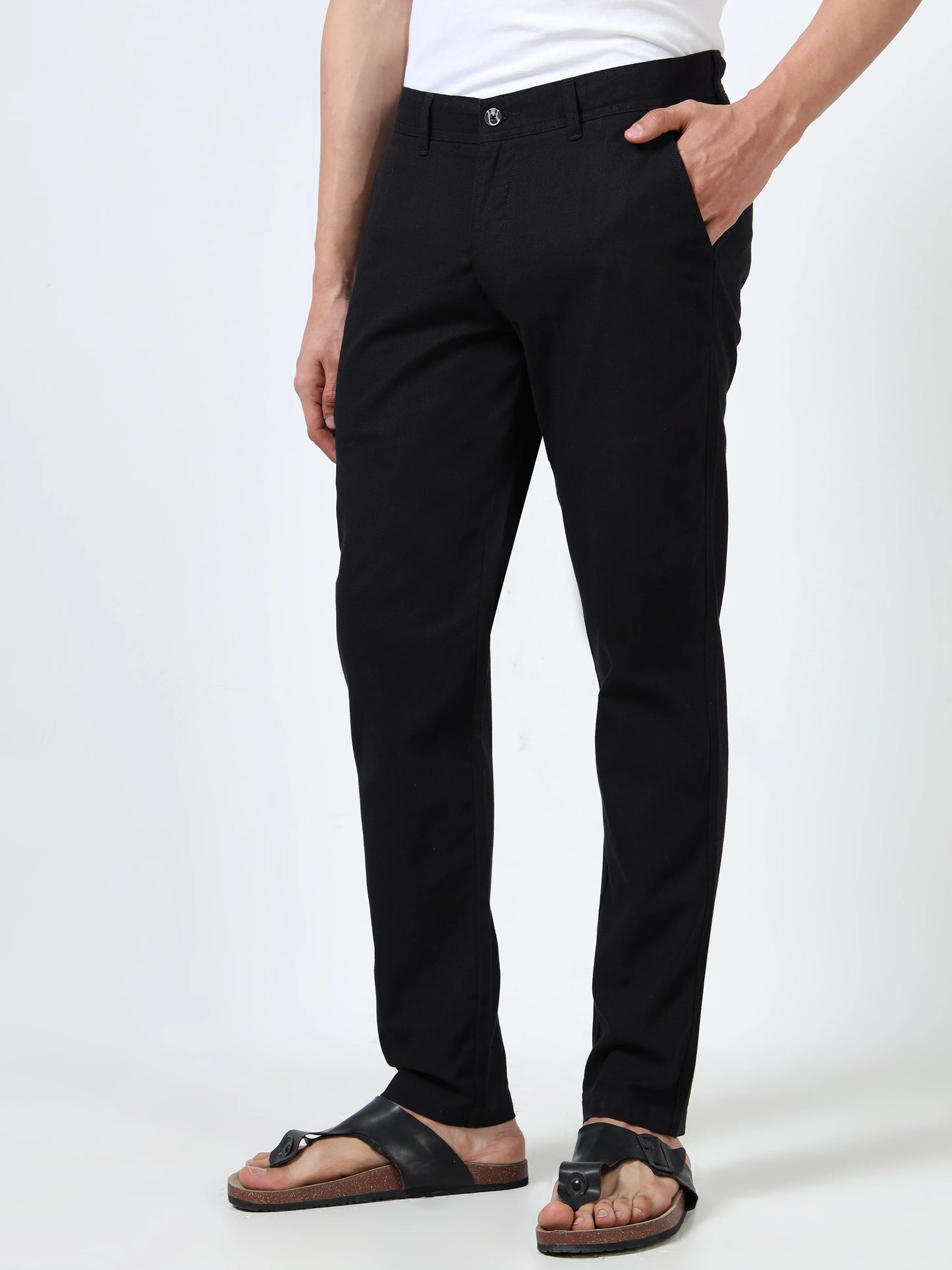 Everyday Ease Linen Trousers - Black