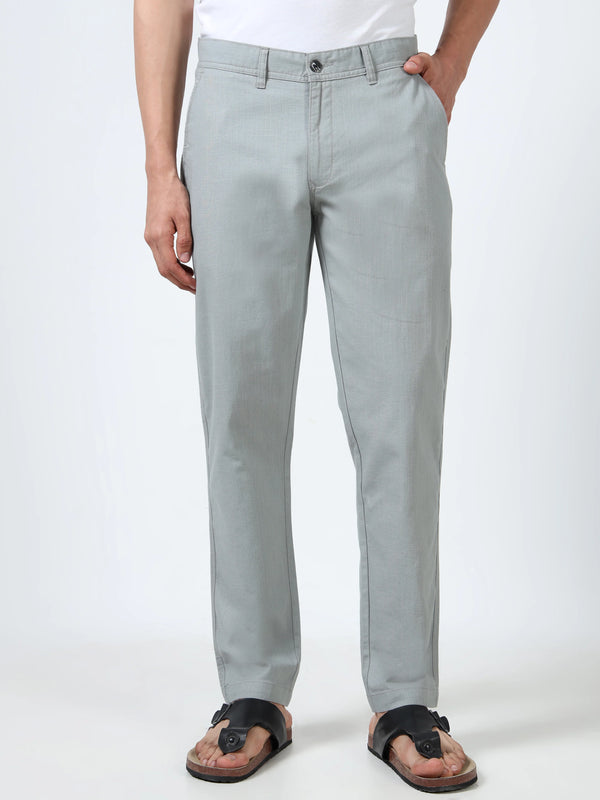 Everyday Ease Linen Trousers - Light Grey