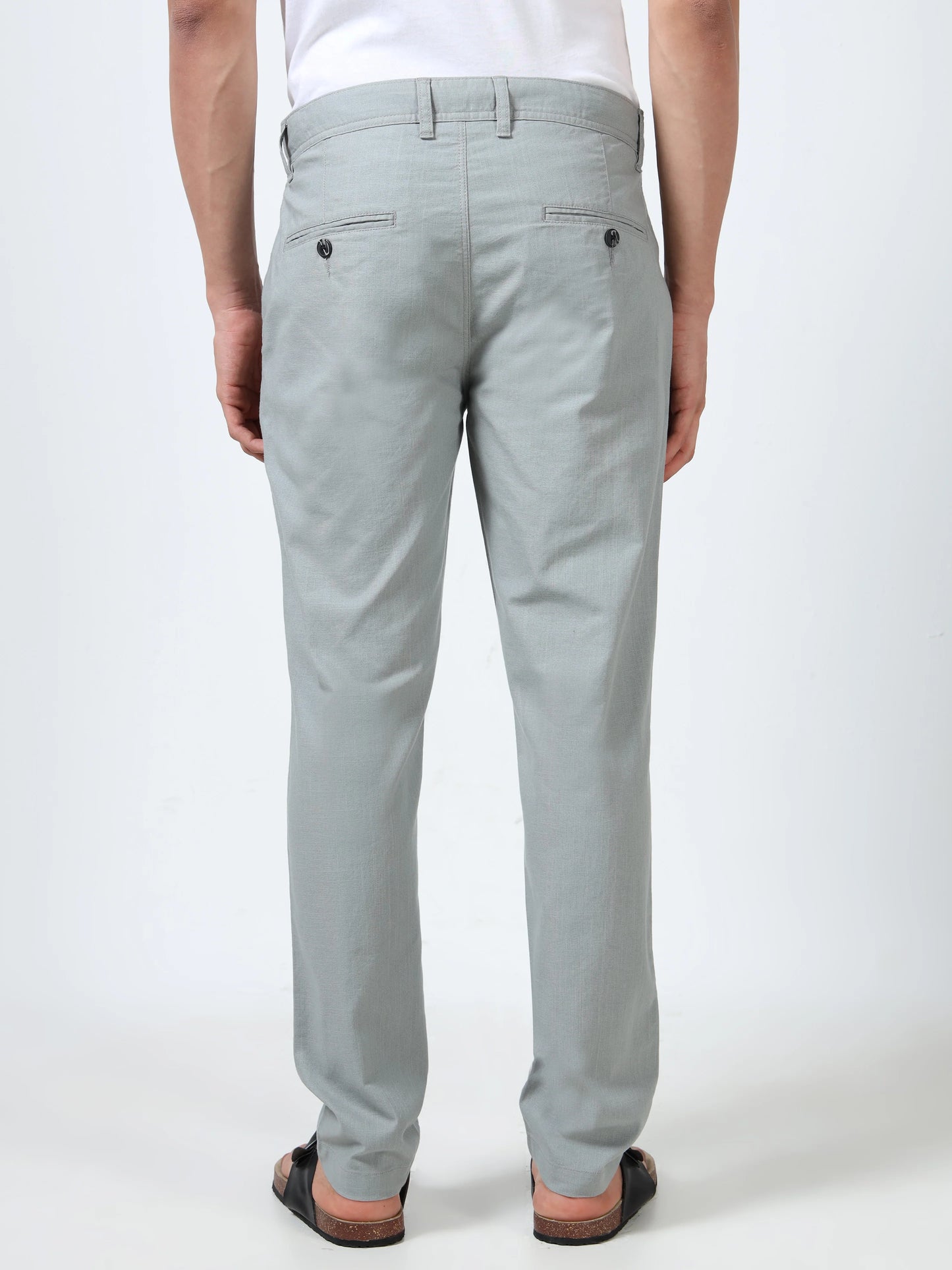 Everyday Ease Linen Trousers - Light Grey