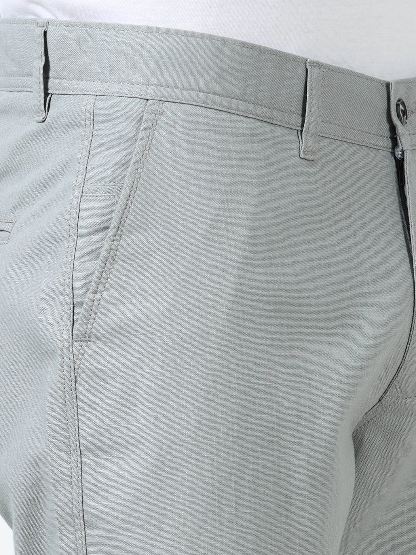 Everyday Ease Linen Trousers - Light Grey