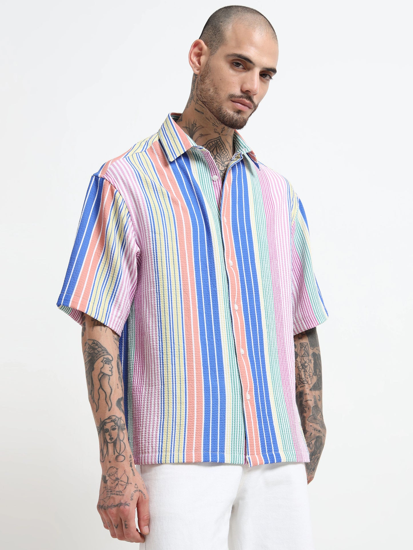 Textured Summer Shirt - Multi Coloured