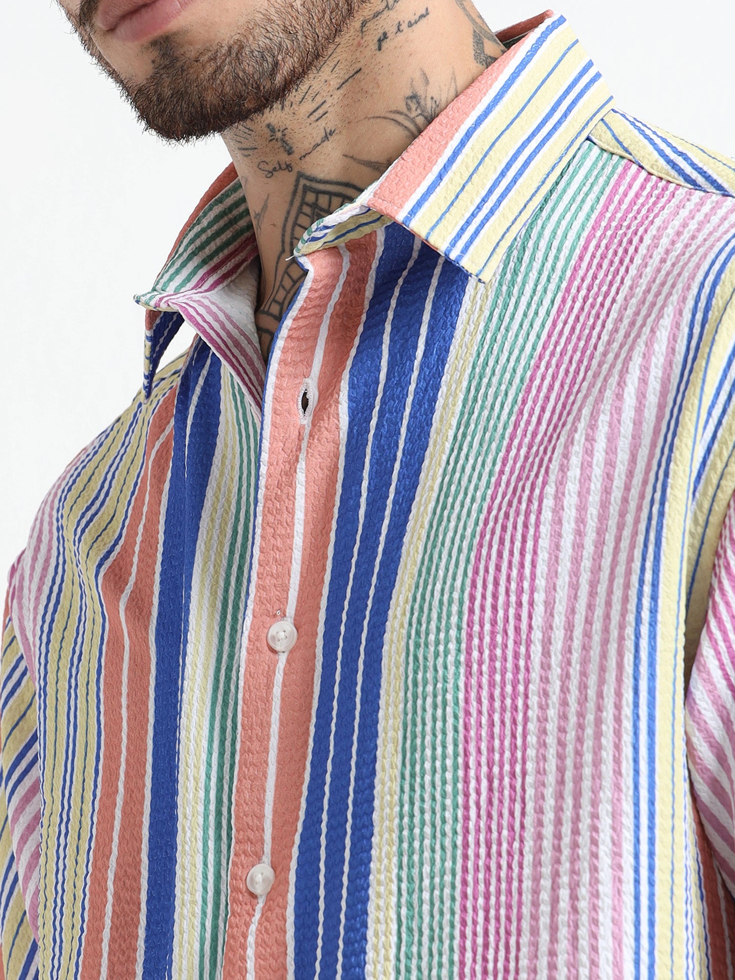 Textured Summer Shirt - Multi Coloured