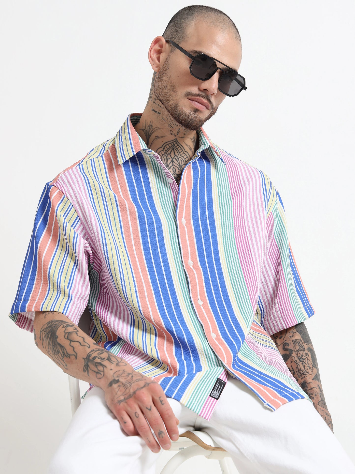 Textured Summer Shirt - Multi Coloured
